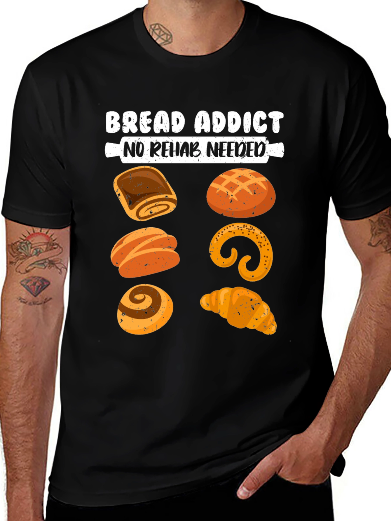 Variant 8 of Bread Addict Tee - No Rehab Needed Funny T-Shirt