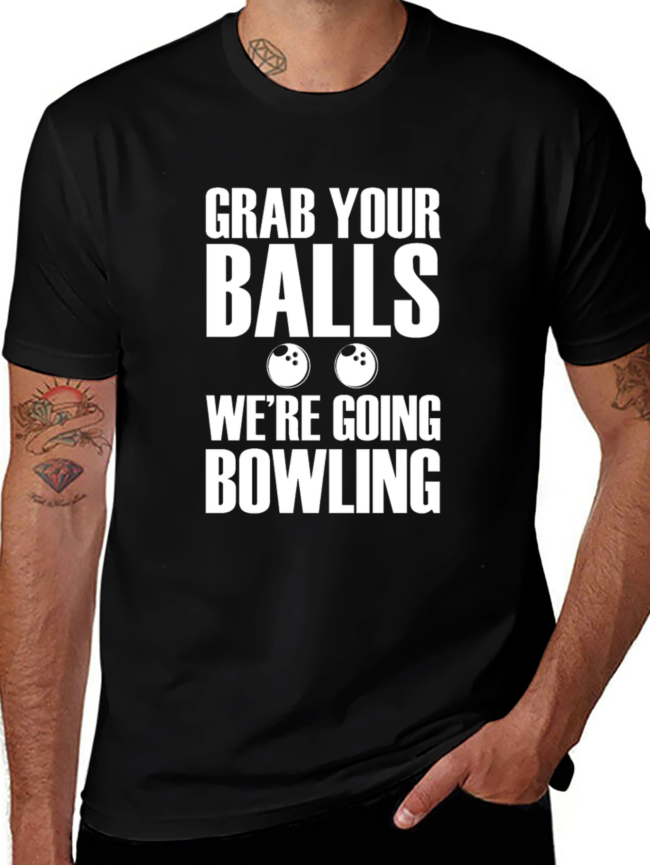 Variant 11 of Grab Your Balls Bowling Graphic Tee - Funny Bowler T-Shirt