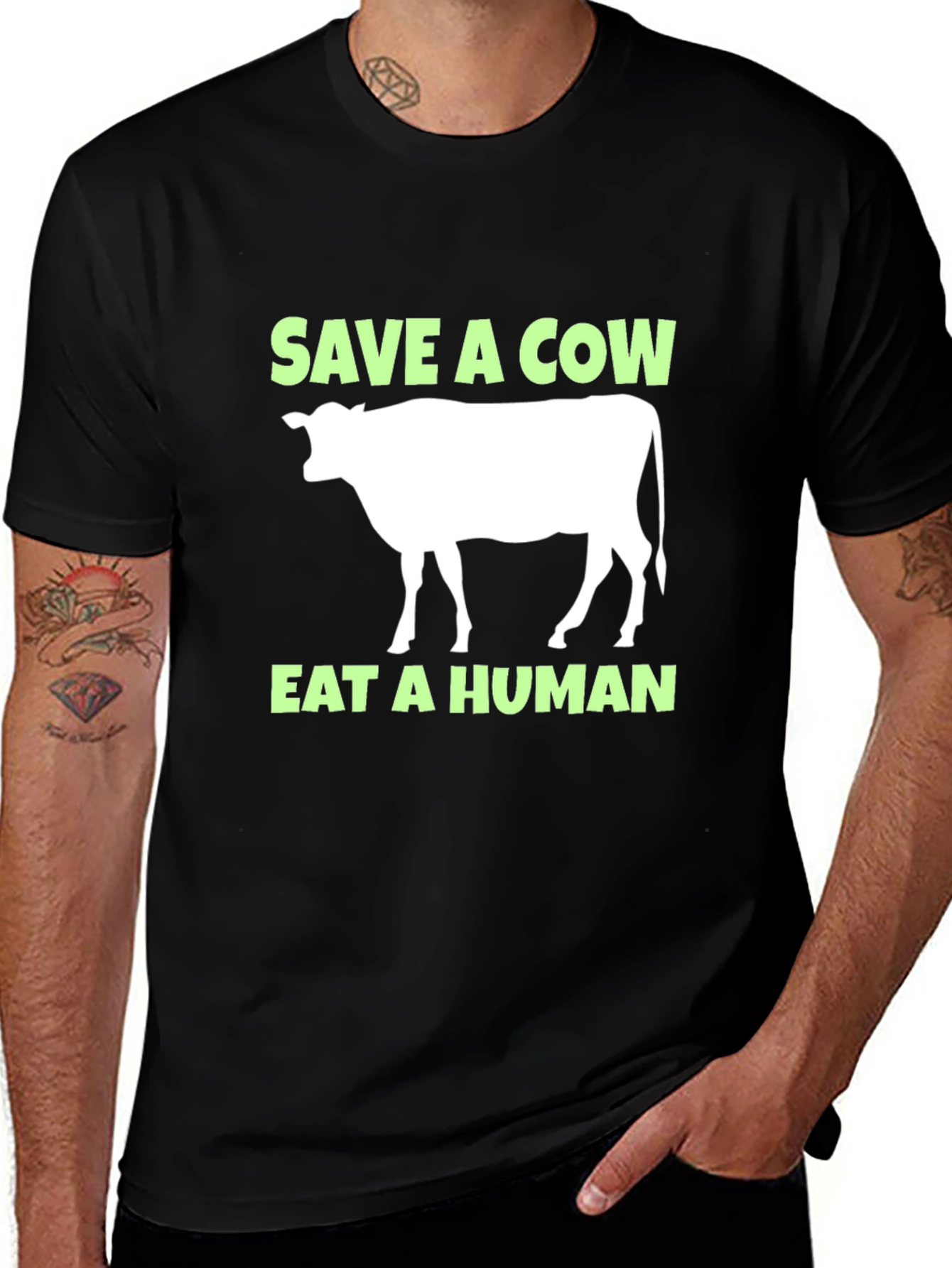 Variant 29 of Save a Cow, Eat a Human Tee