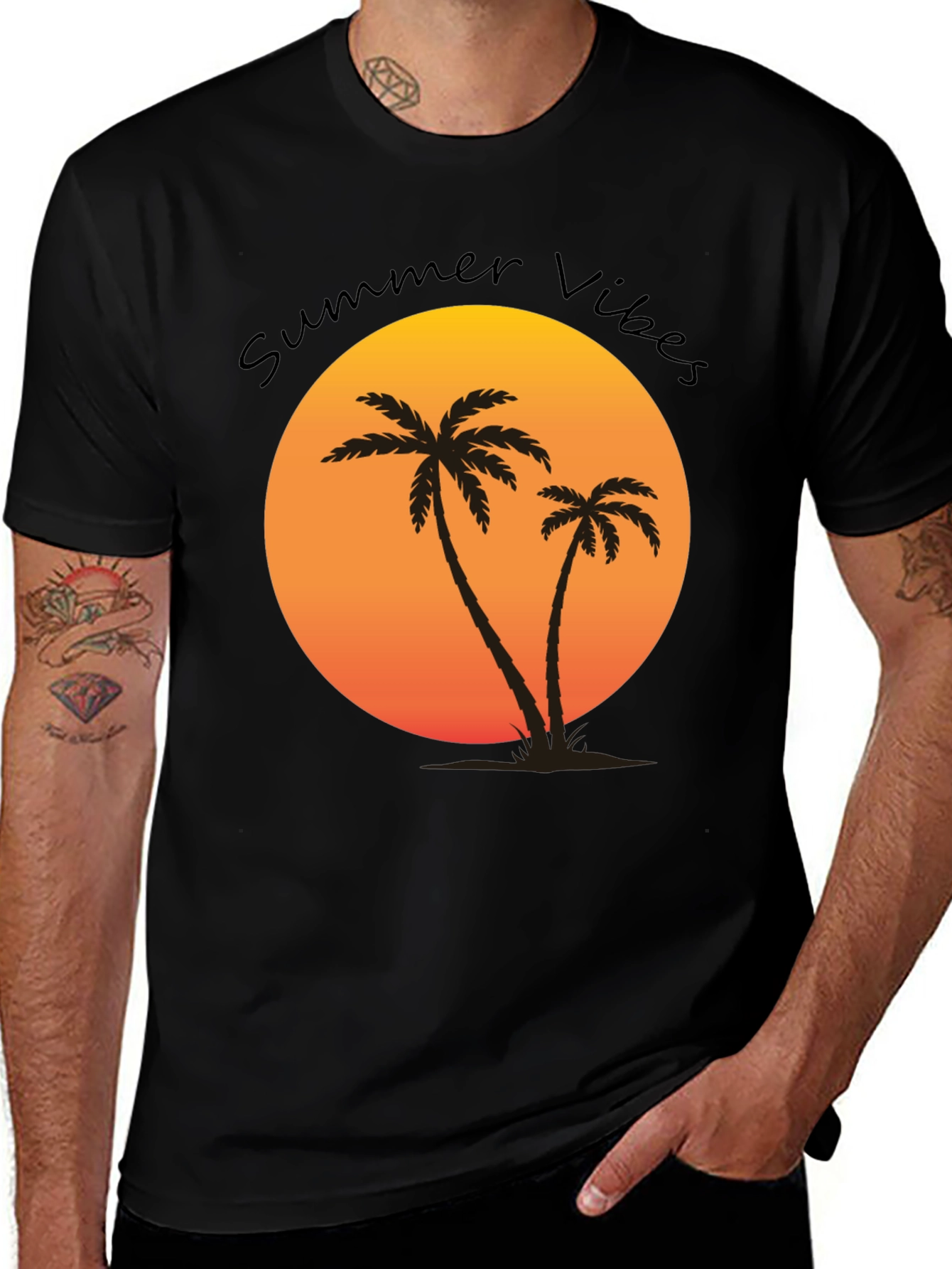 Variant 18 of Summer Vibes Palm Tree Graphic Tee