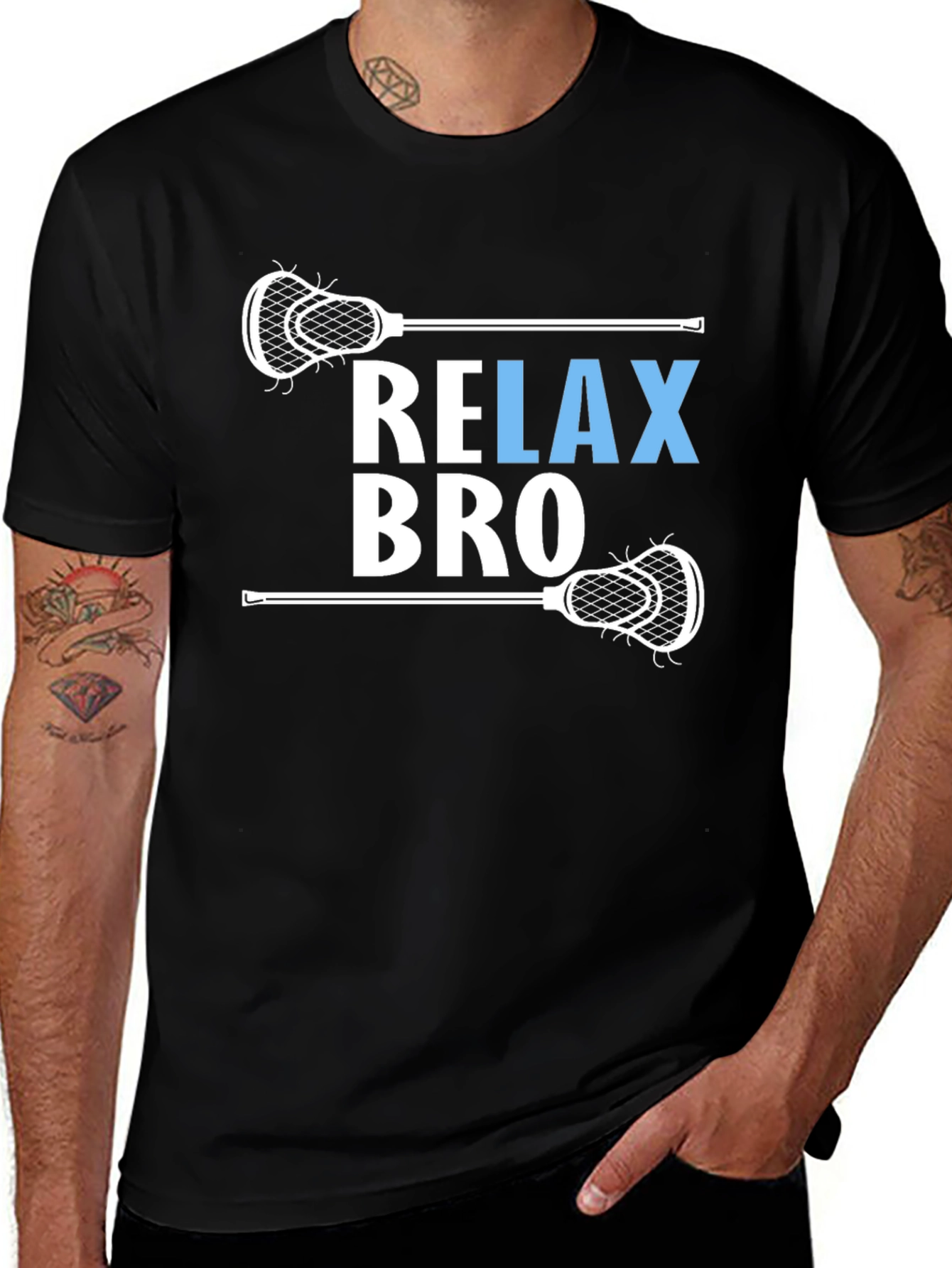 Variant 2 of Relax Bro Lacrosse T-Shirt, Funny Graphic Tee
