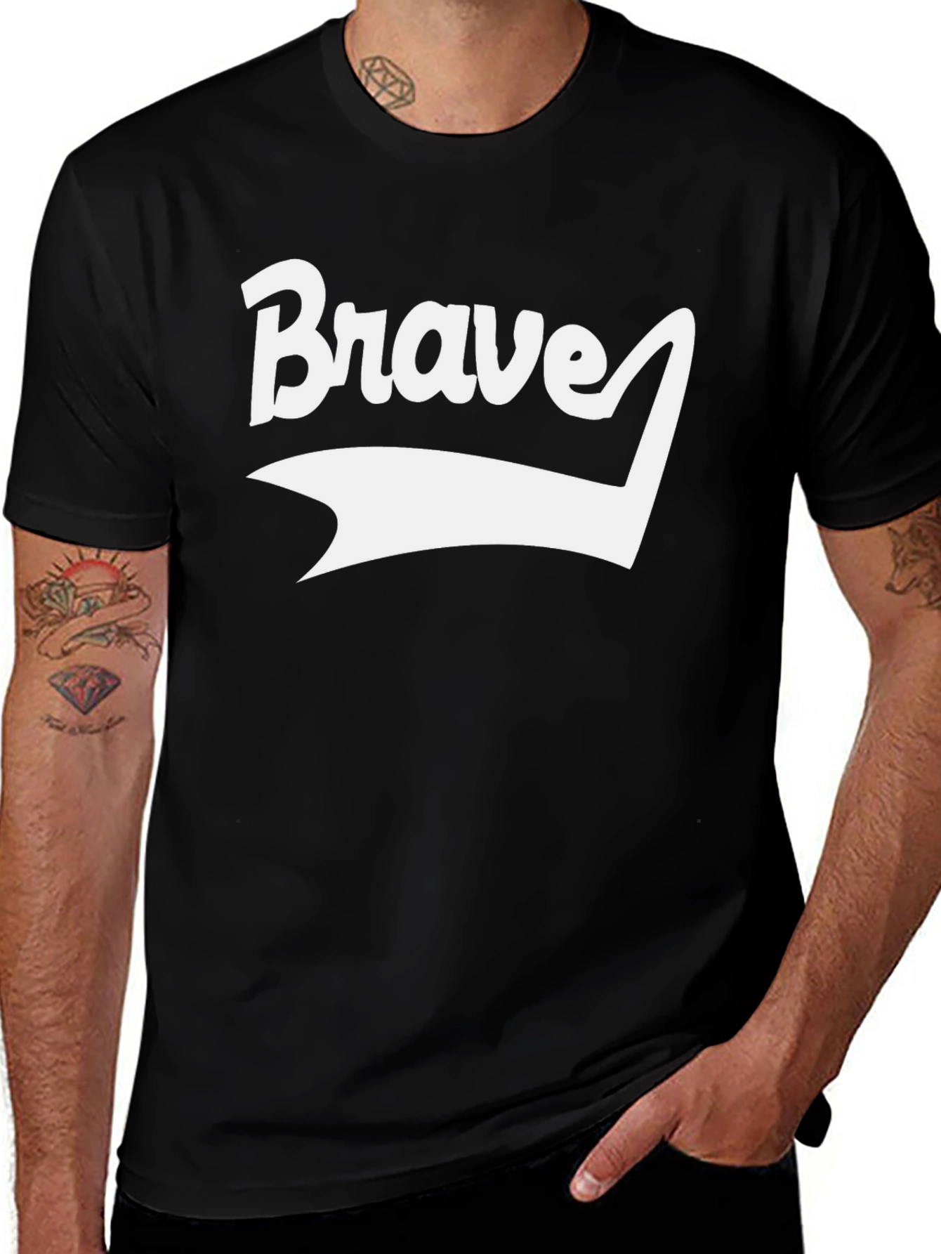Variant 5 of Brave Graphic Tee - Classic Black T-Shirt