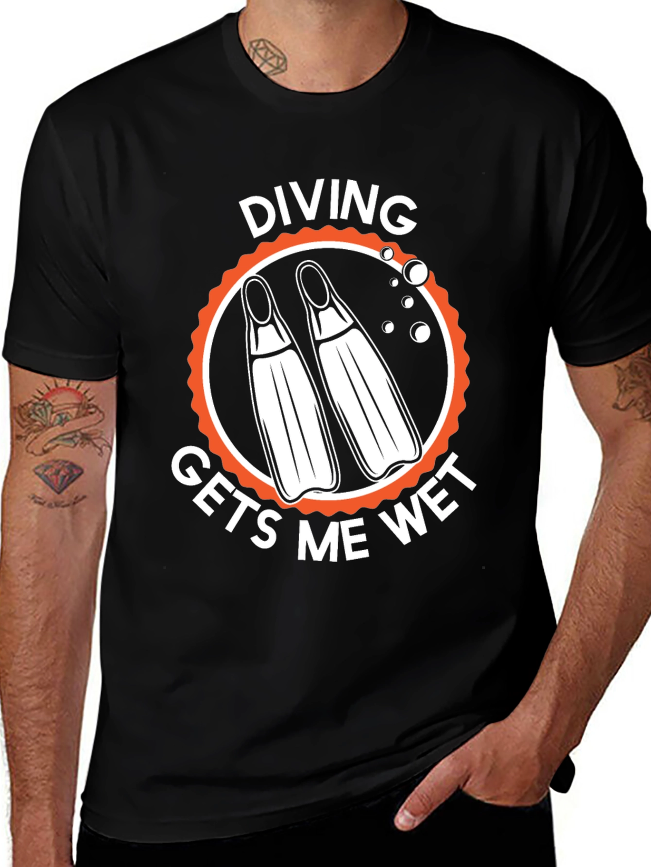 Variant 14 of Diving Gets Me Wet Graphic T-Shirt