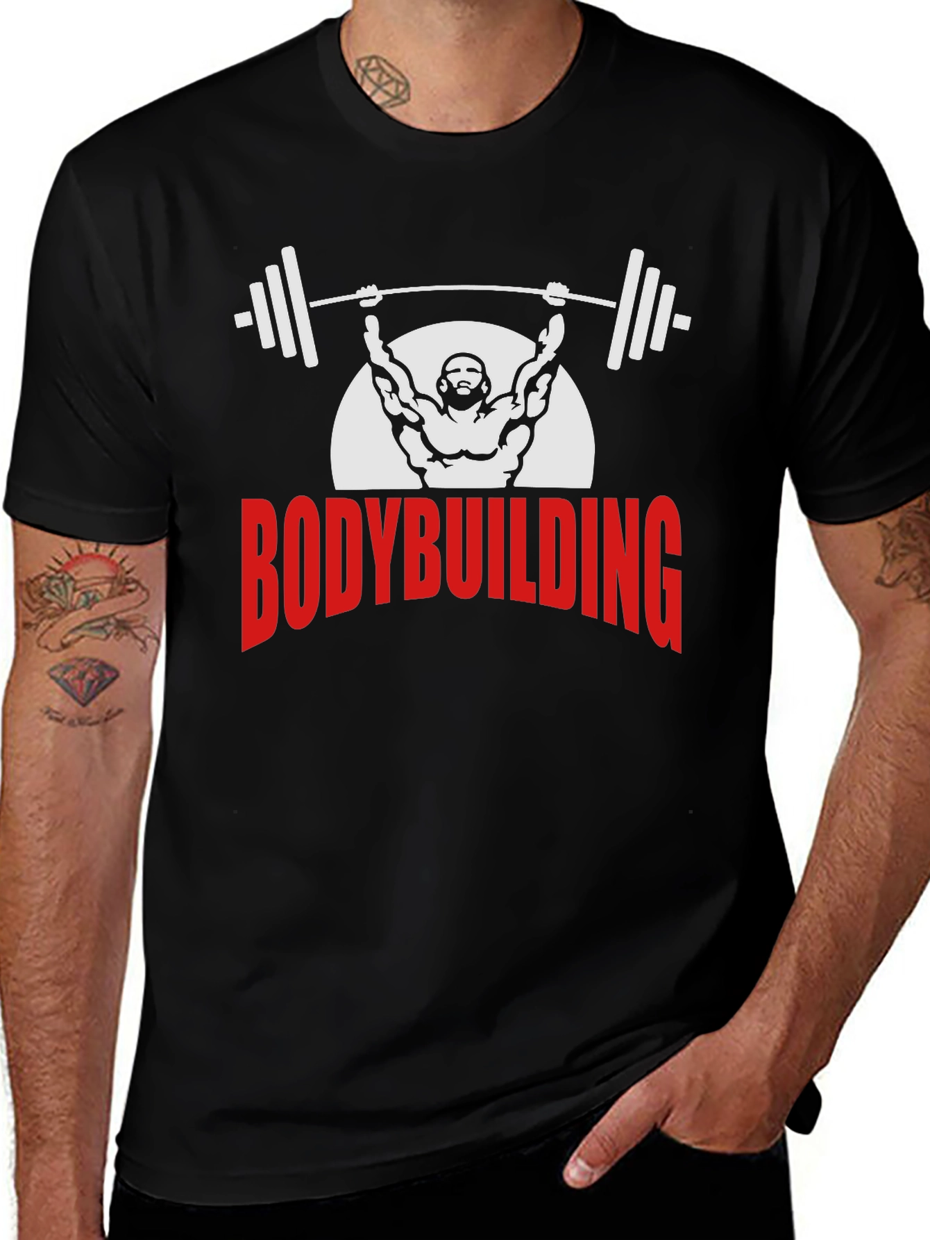 Variant 27 of Bodybuilding Graphic Tee - Black