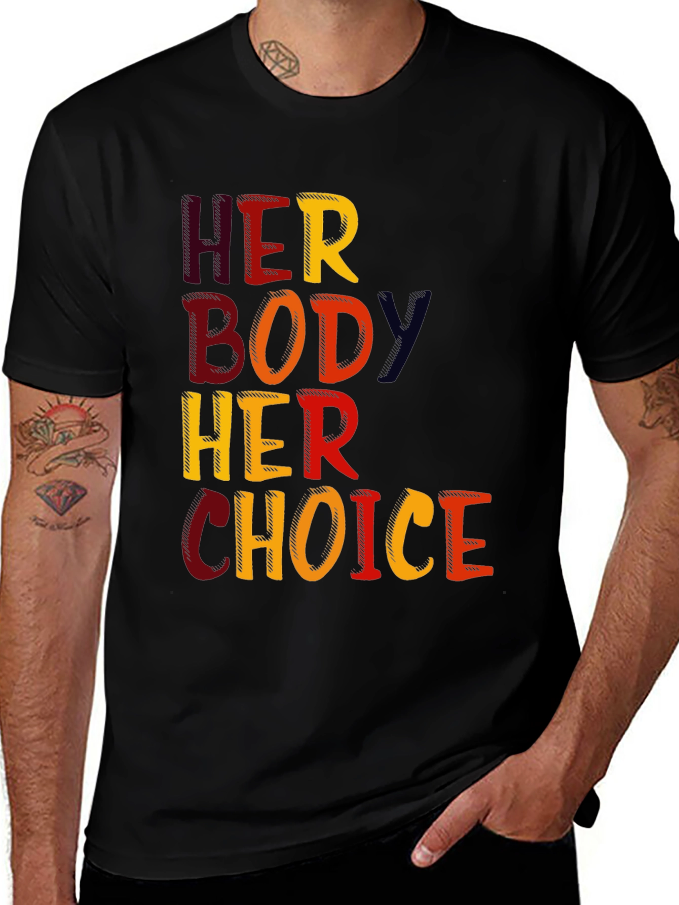 Variant 9 of Her Body Her Choice Graphic Tee - Pro Choice T-Shirt