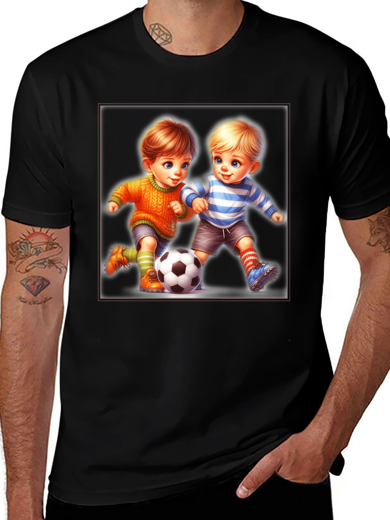 Boys' Soccer T-Shirt: Cartoon Kids Graphic Tee