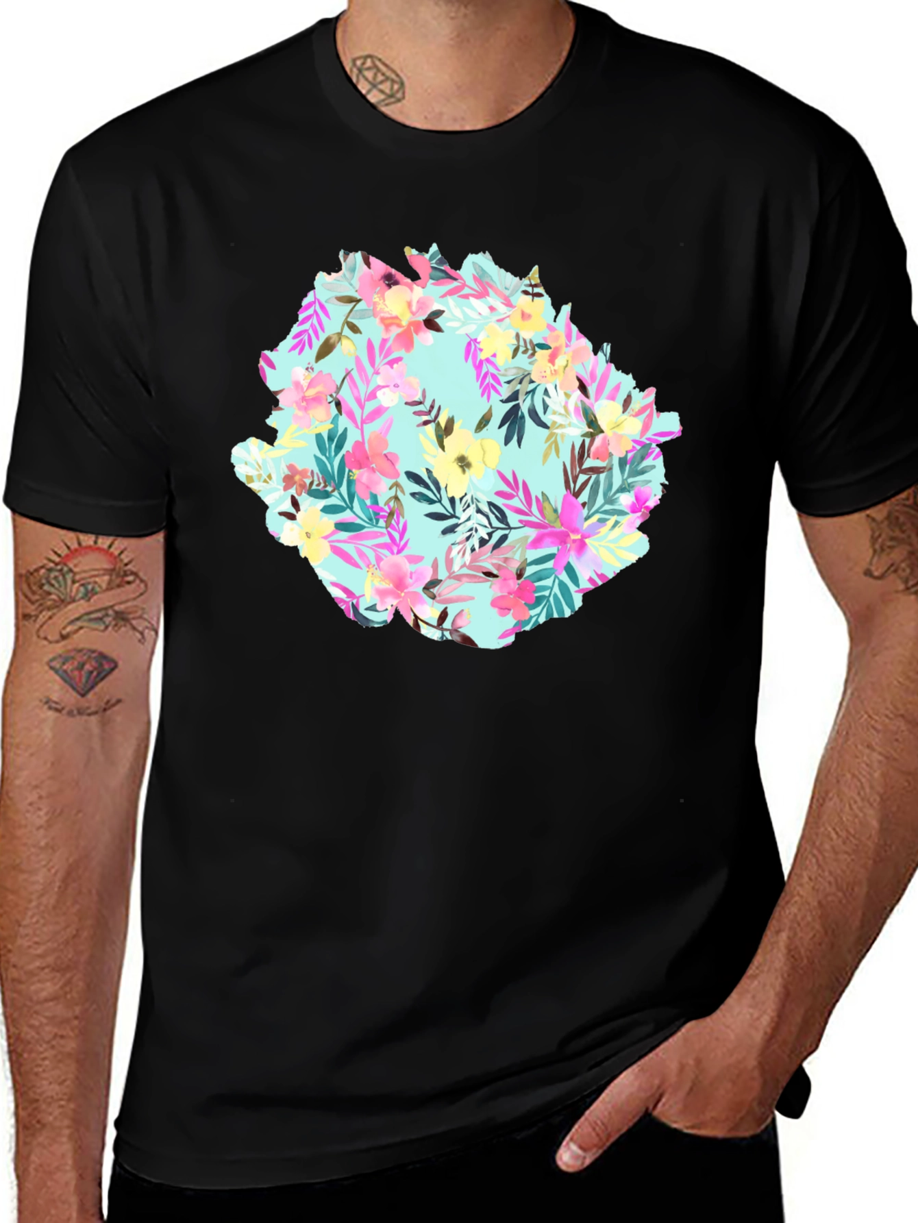 Variant 11 of Floral Print Crew Neck T-Shirt