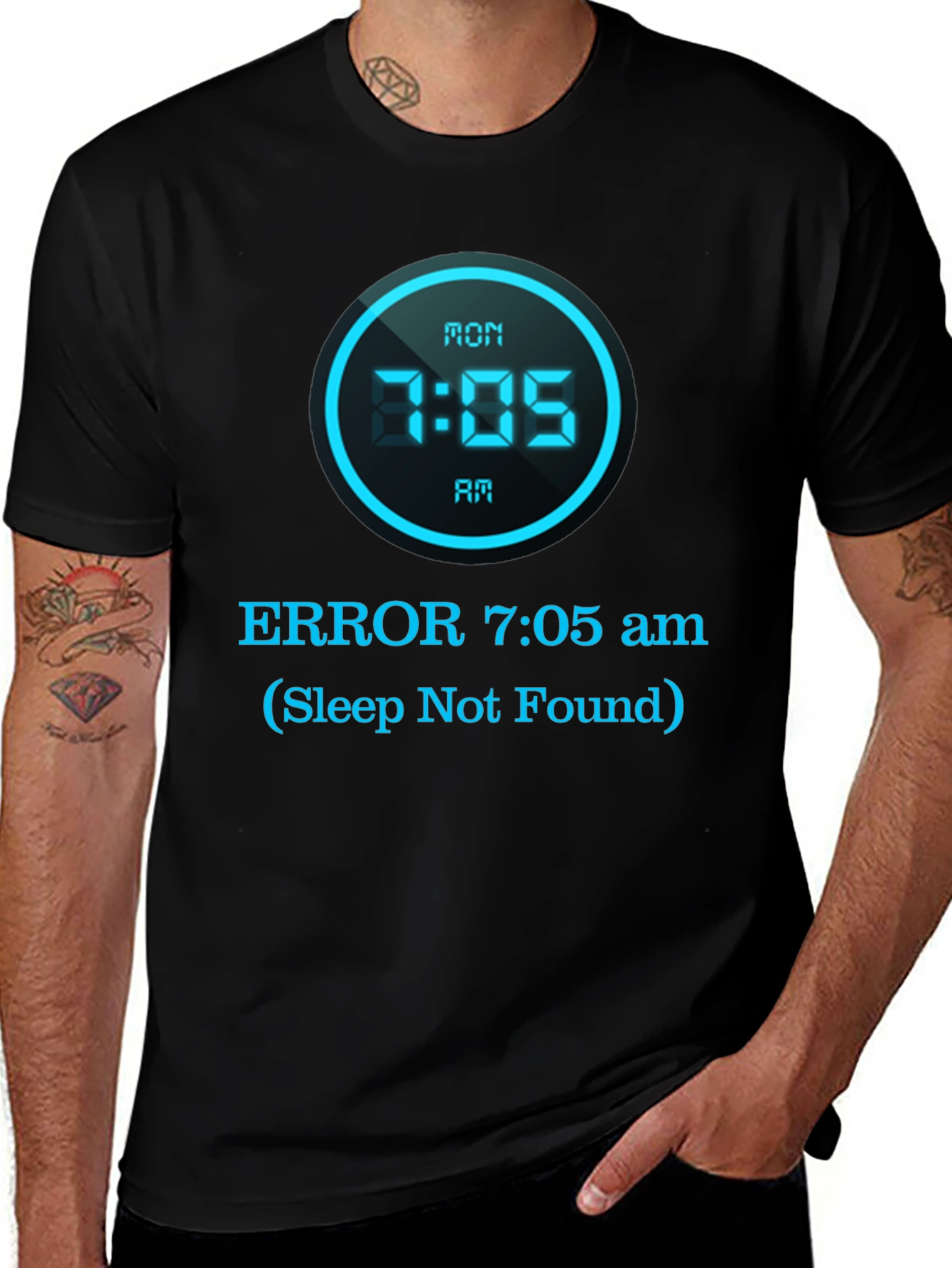 Variant 13 of Humorous "Sleep Not Found" Graphic T-Shirt