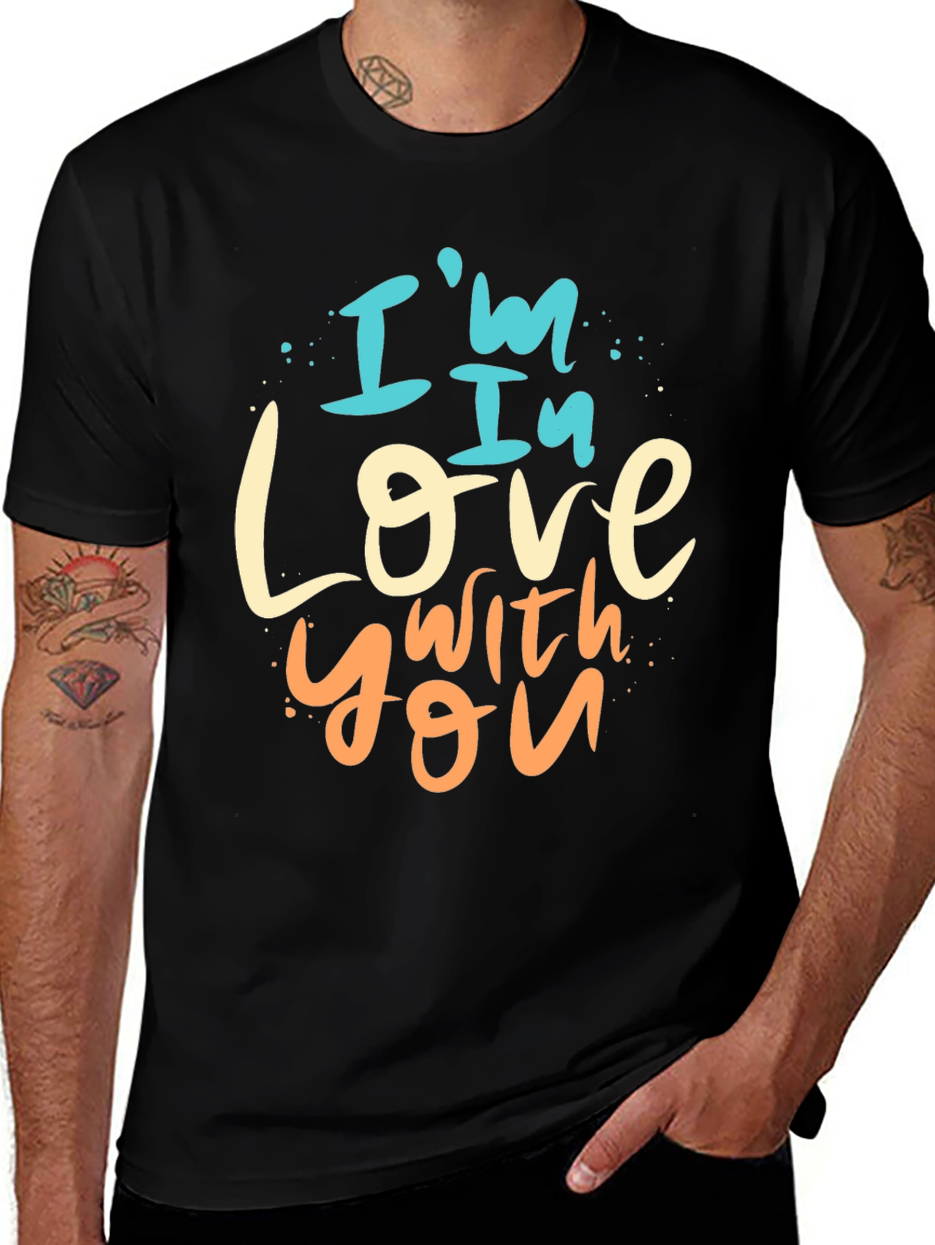 Variant 8 of I'm In Love With You Graphic Tee - Black
