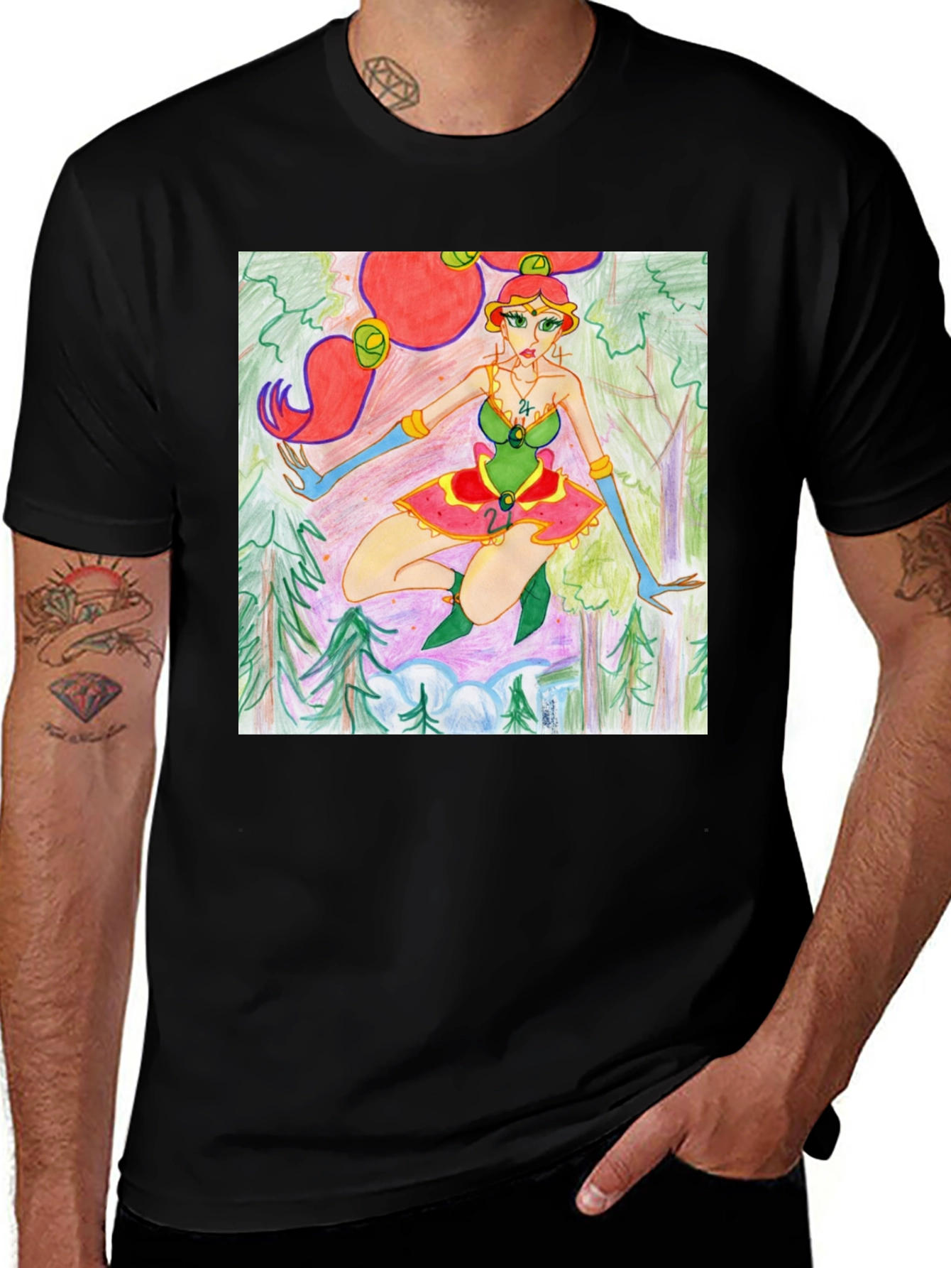 Variant 26 of Fantasy Forest Girl Tee - Unique Graphic T-Shirt