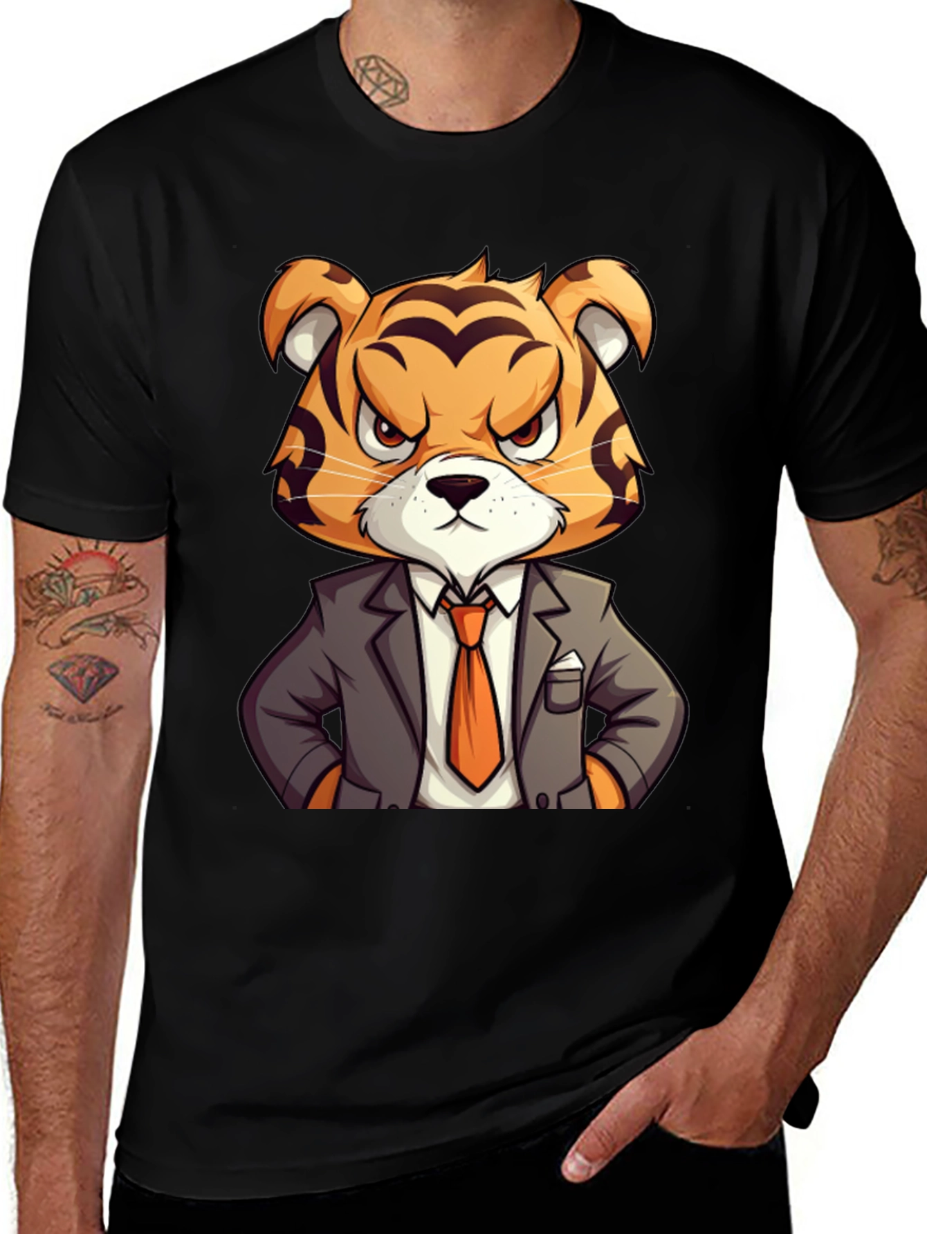 Variant 27 of Tiger Boss Graphic T-Shirt - Cool Cartoon Design