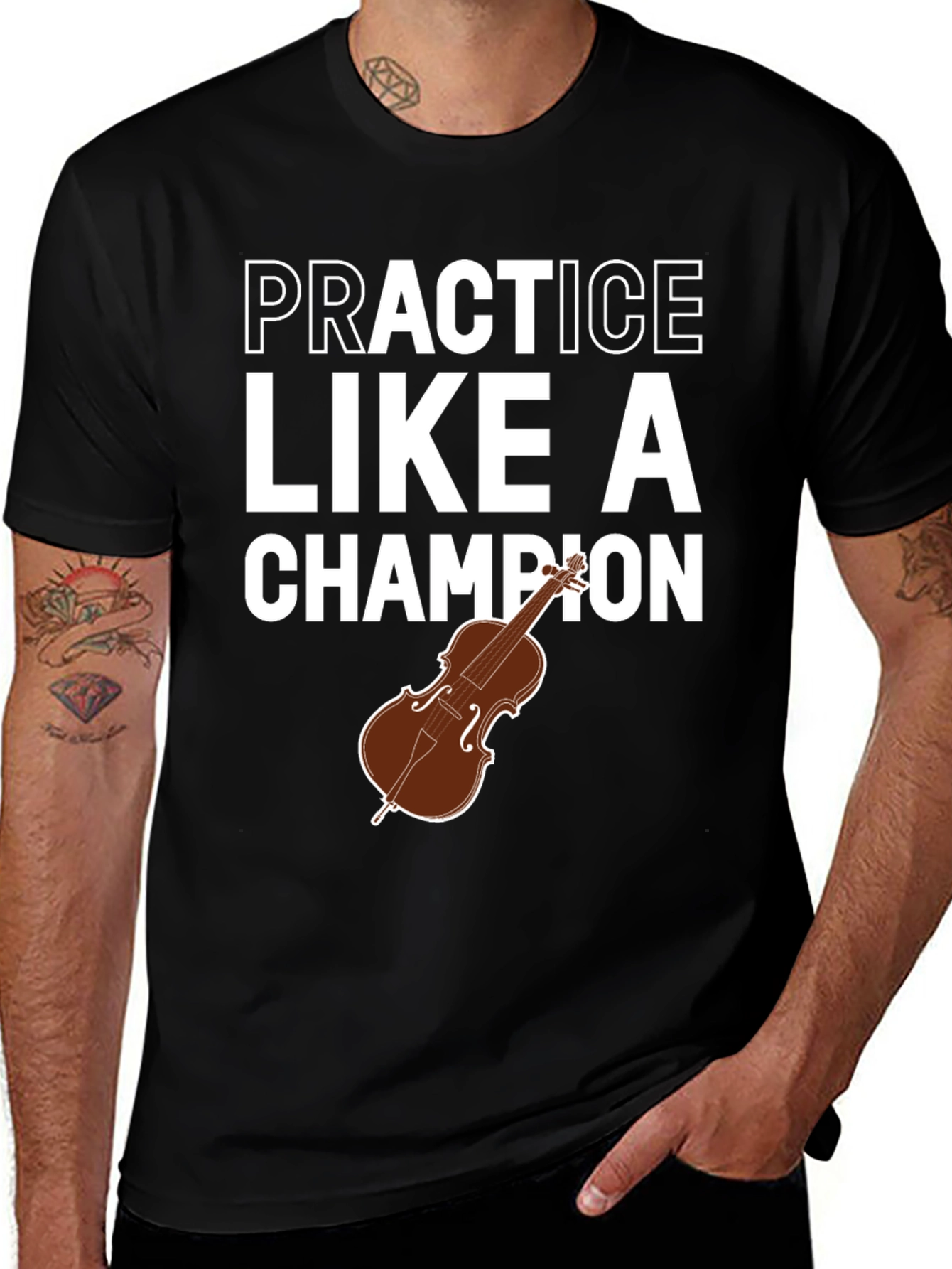 Variant 17 of Practice Like a Champion Cello T-Shirt
