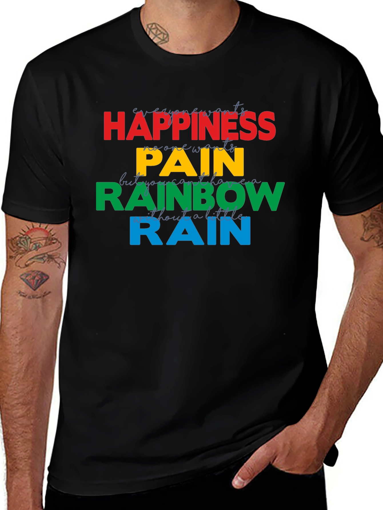 Variant 19 of Happiness Rainbow Graphic T-Shirt