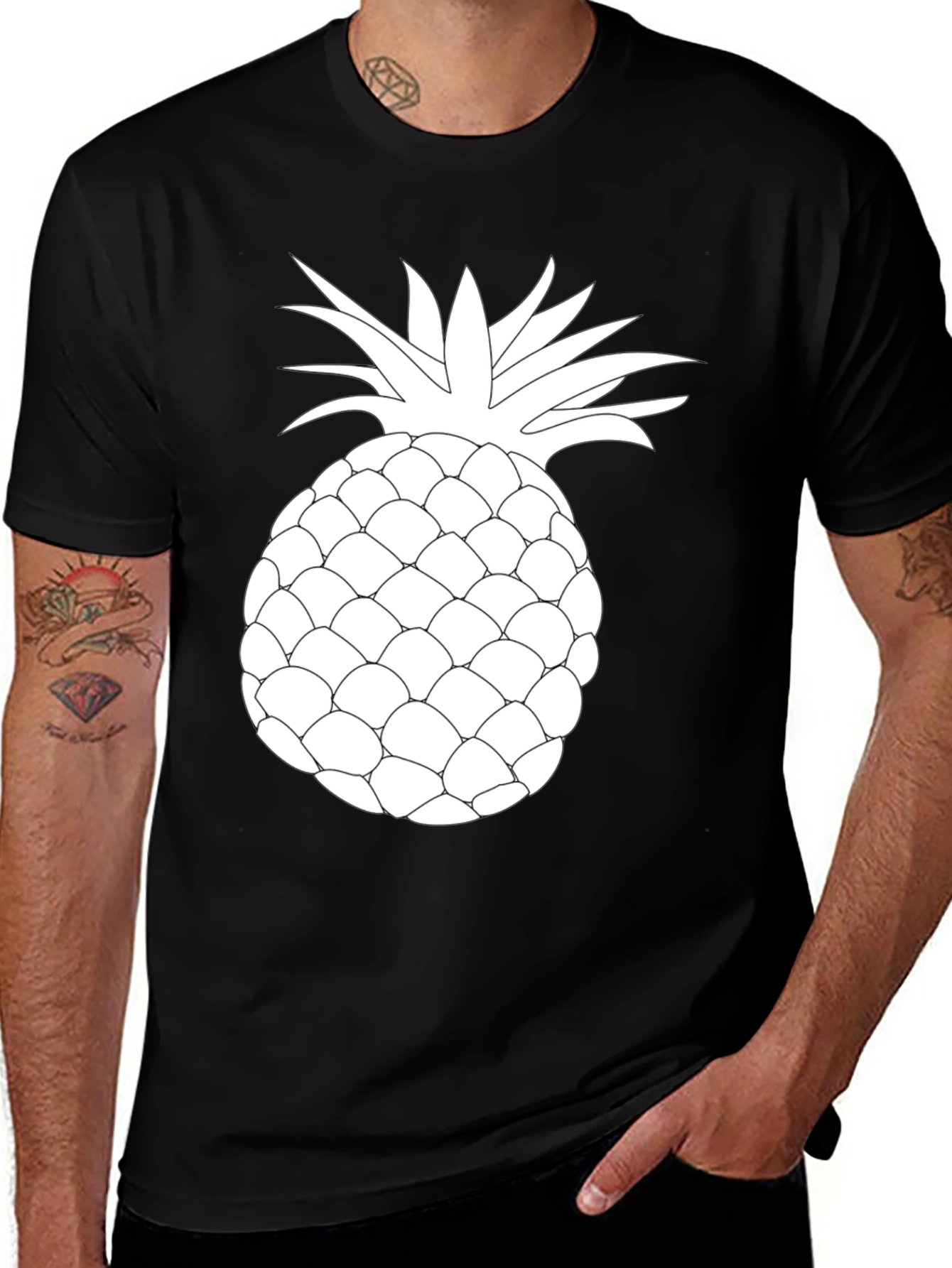 Variant 25 of Pineapple Graphic Tee - Unisex Black T-Shirt