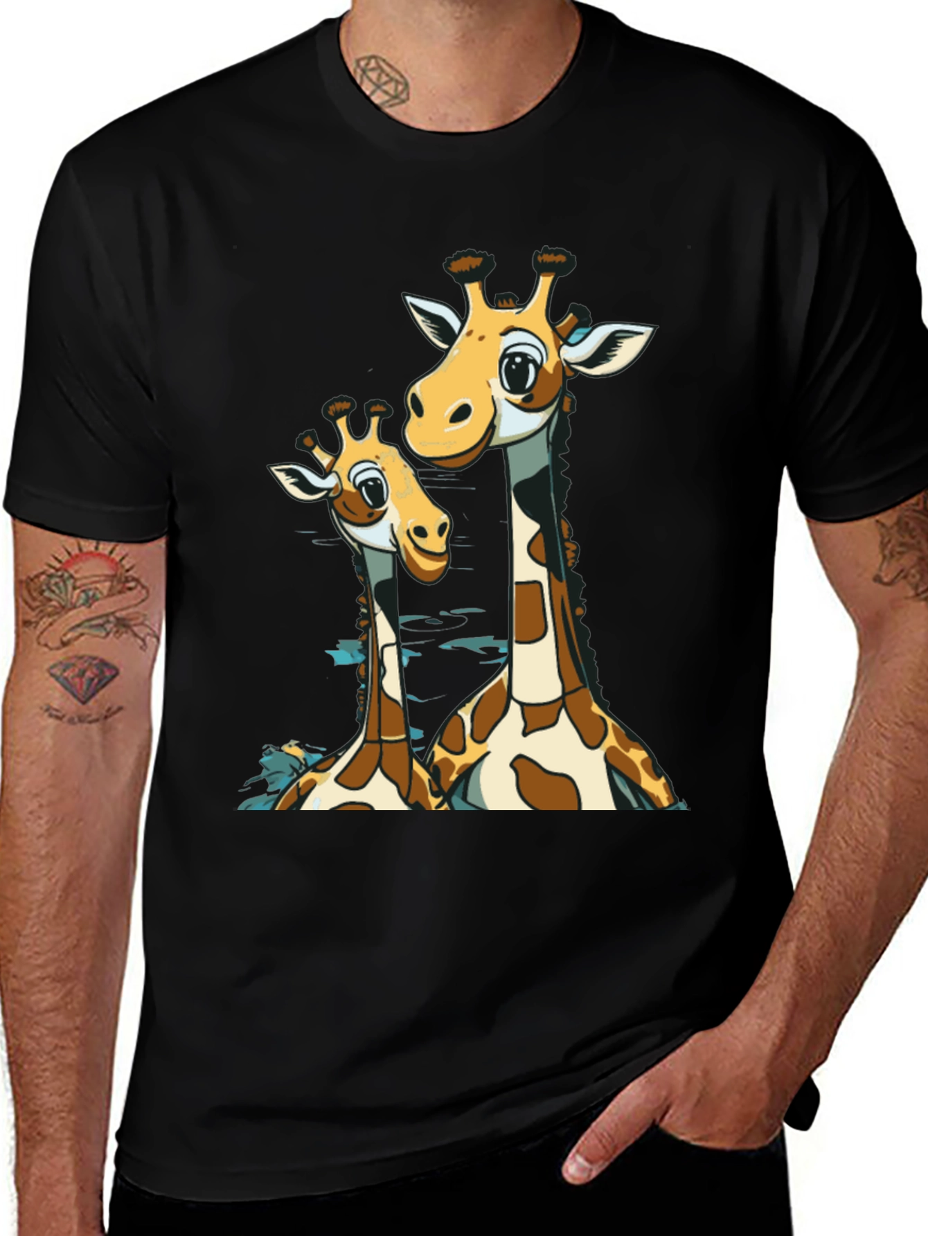 Variant 30 of Giraffe Lover Black T-Shirt