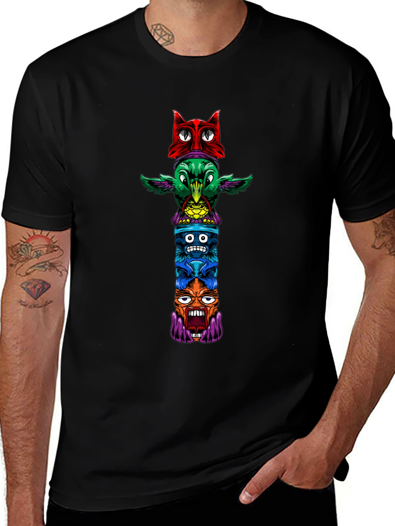 Variant 5 of Funky Totem Pole Graphic T-Shirt