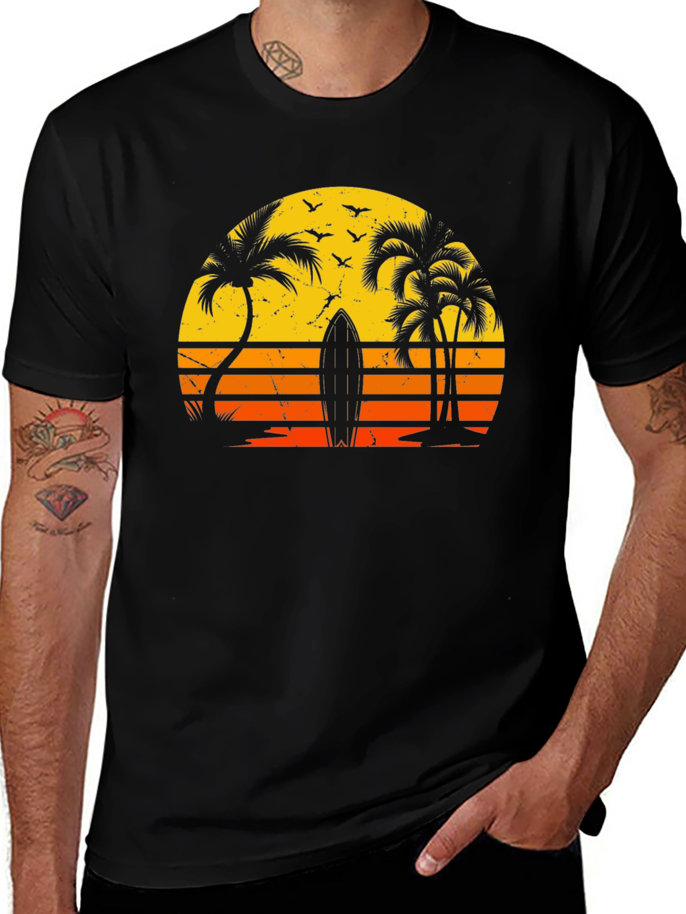 Retro Sunset Surf T-Shirt