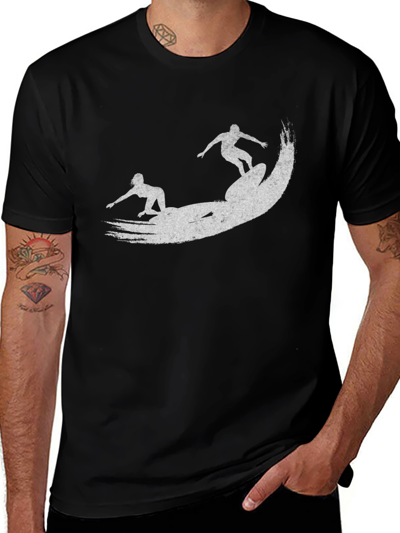 Variant 25 of Surfer Silhouette Graphic T-Shirt