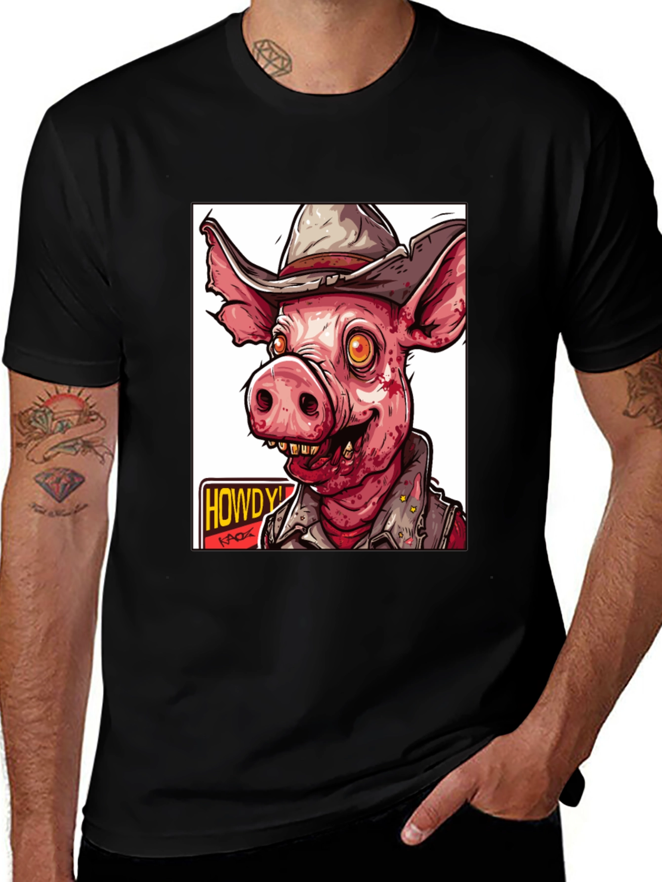 Variant 6 of Cowboy Pig Graphic T-Shirt