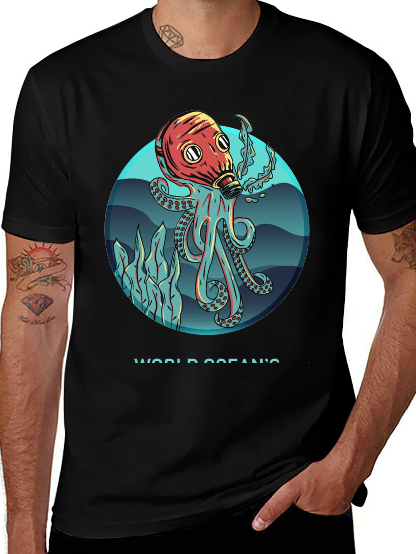 Variant 8 of Octopus Gas Mask Graphic T-Shirt
