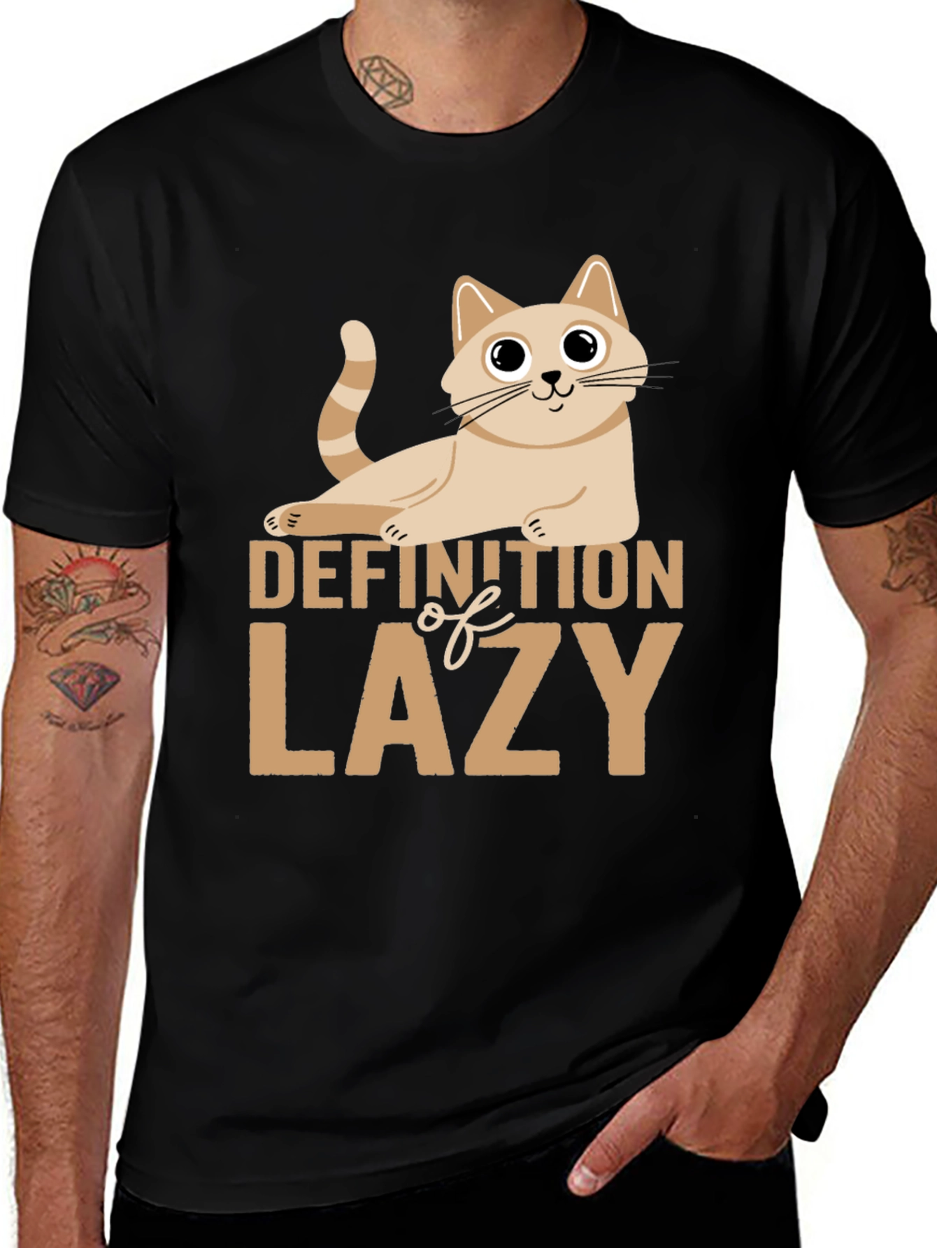 Variant 5 of Lazy Definition Cat T-Shirt