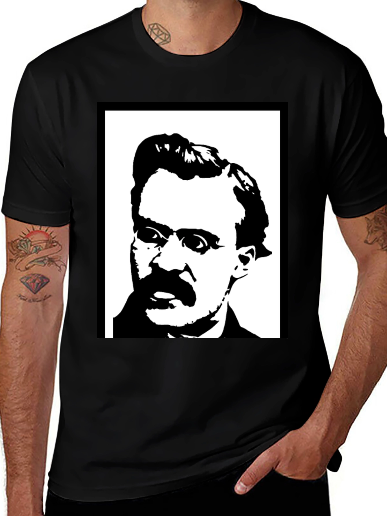 Nietzsche Black & White Portrait T-Shirt