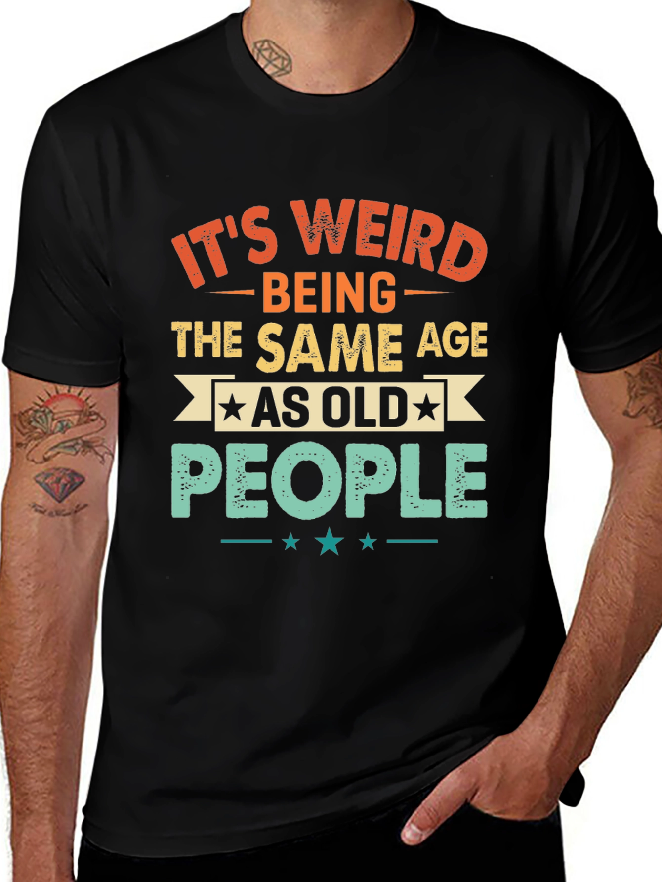 Variant 2 of Funny "Same Age as Old People" Graphic Tee