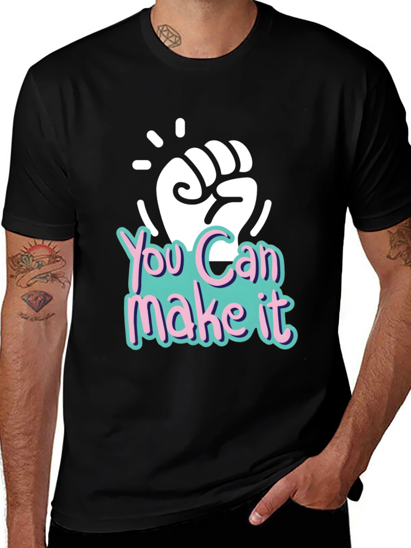 Variant 20 of Motivational Graphic Tee - You Can Make It T-Shirt