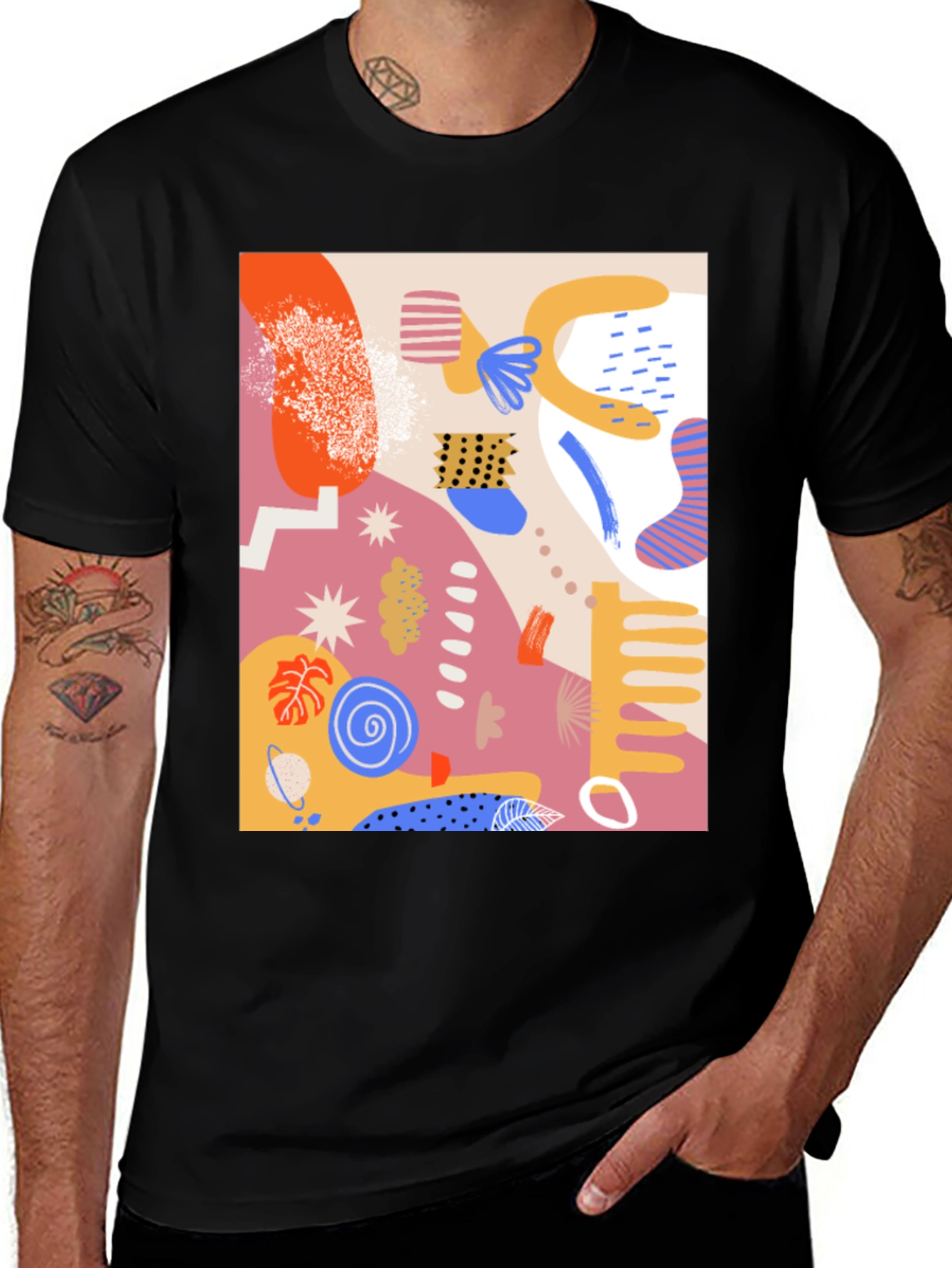 Variant 11 of Abstract Art Graphic Tee - Modern Design
