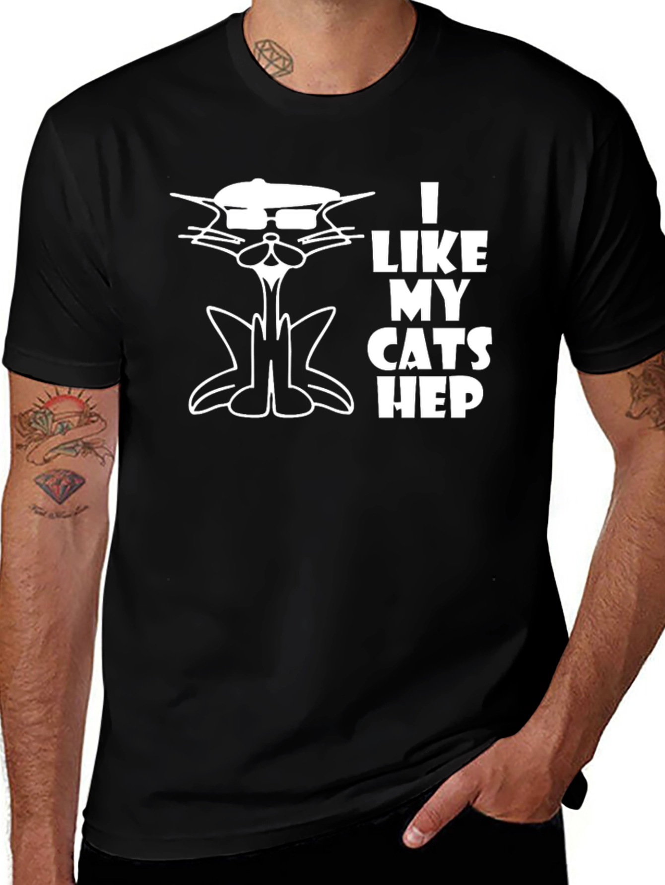 Variant 27 of Cool Cat T-Shirt - I Like My Cats Hep Tee