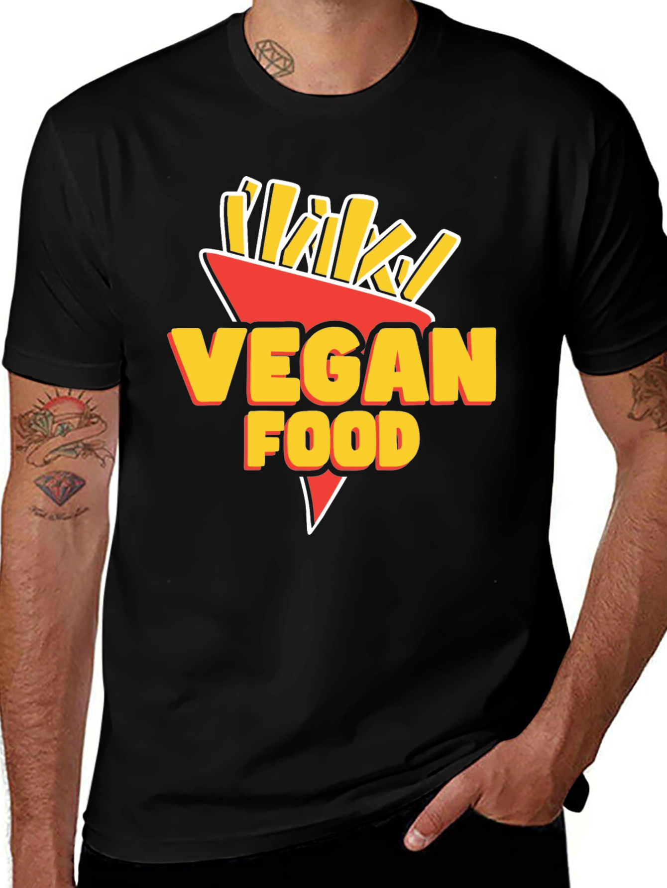 Variant 5 of Vegan Food Graphic Tee - Black