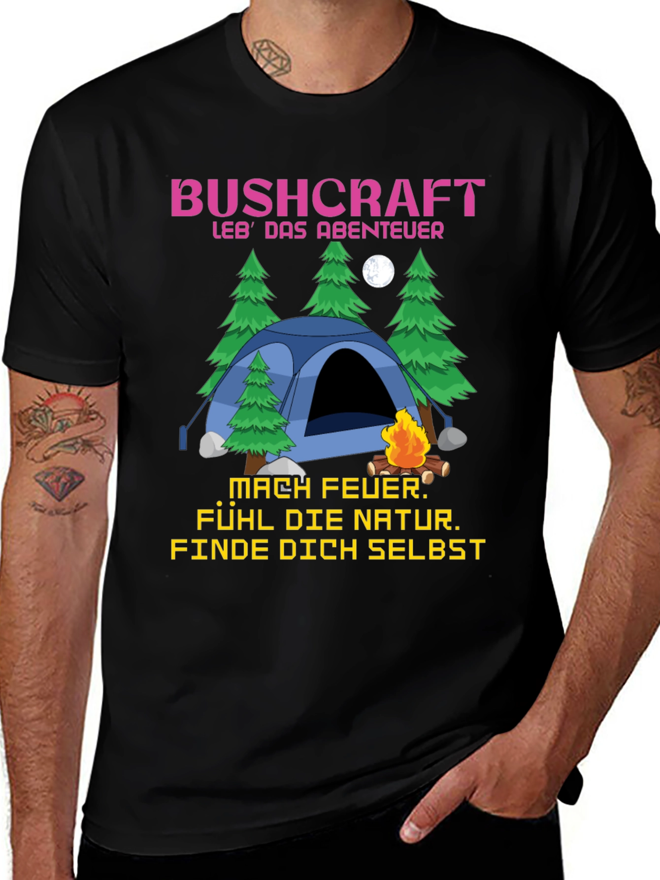 Variant 16 of Bushcraft Adventure T-Shirt: Nature Camping Design
