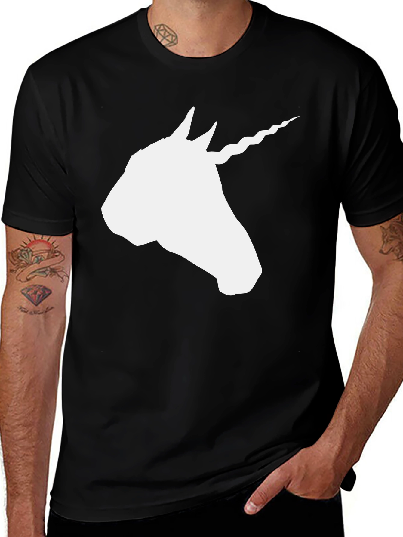 Variant 8 of Unicorn Silhouette Black Graphic Tee