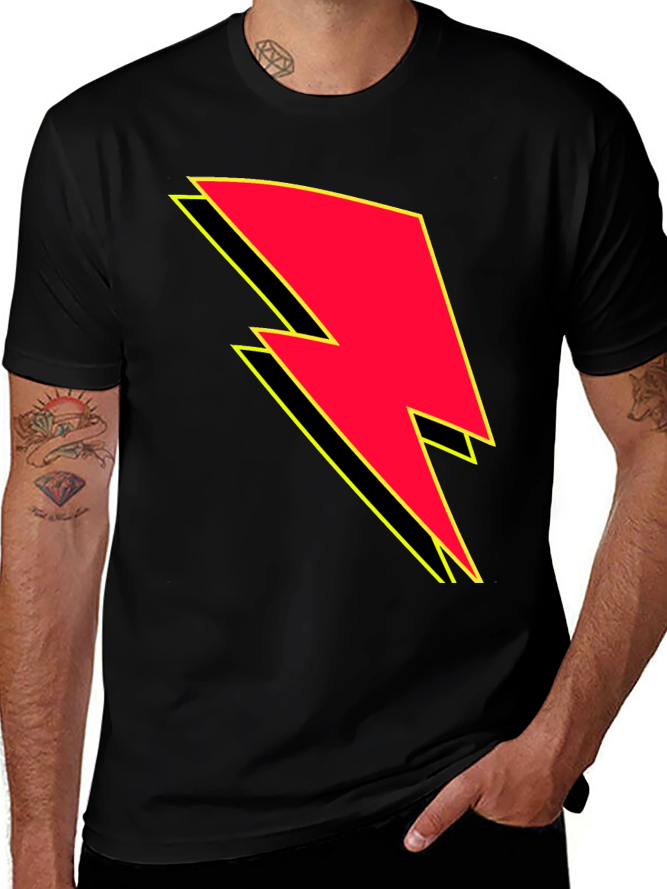 Variant 12 of Lightning Bolt Graphic Tee - Black