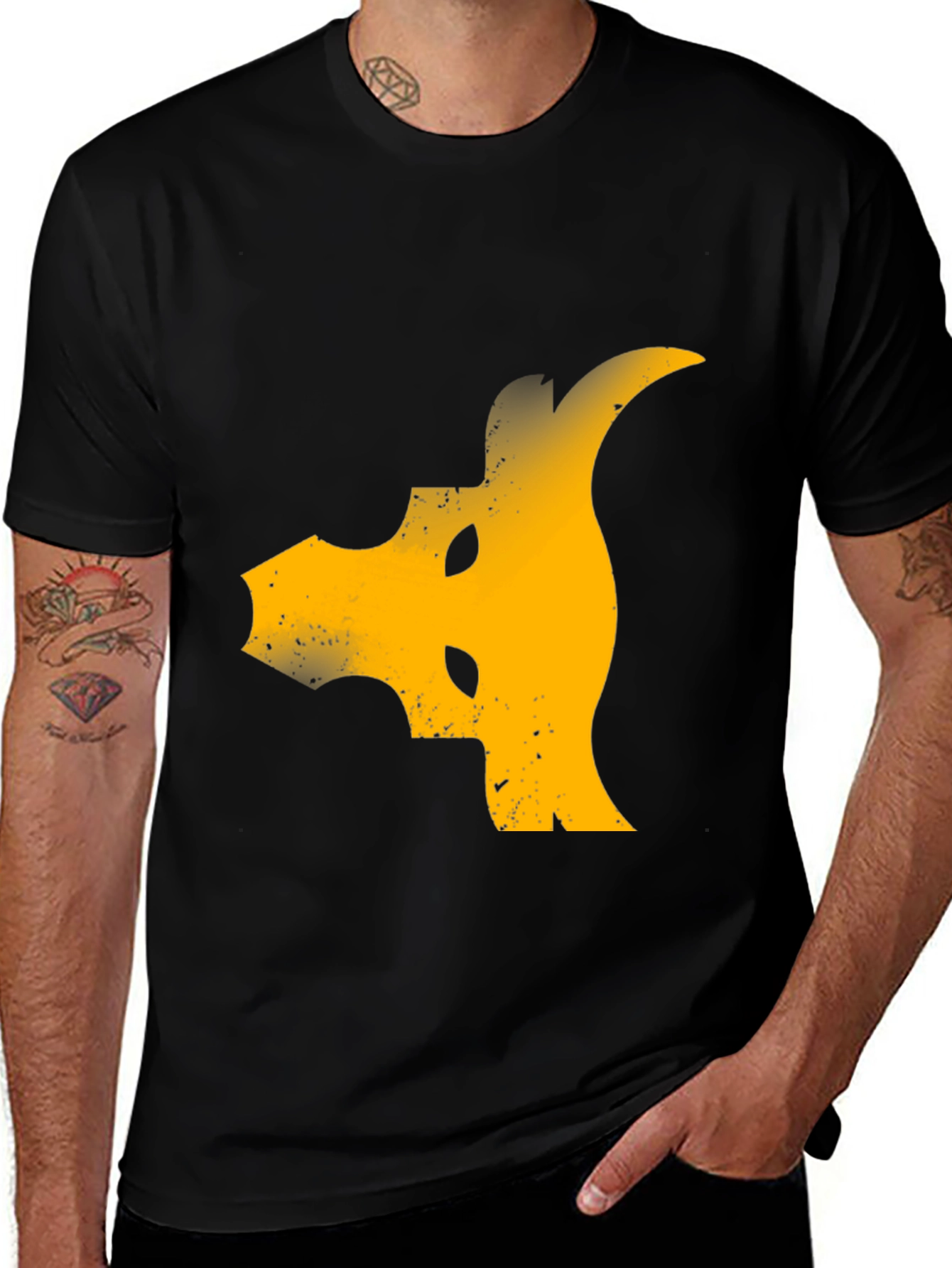 Variant 29 of Abstract Graphic Print Black T-Shirt