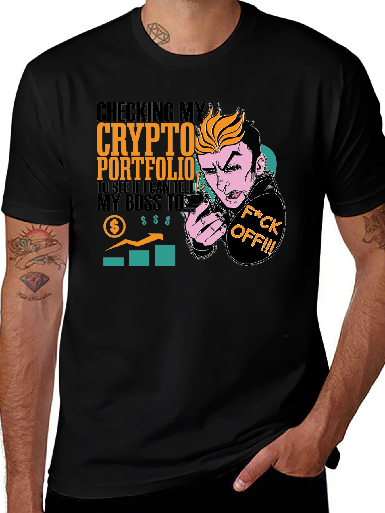Variant 29 of Crypto Portfolio T-Shirt - Tell My Boss Off!