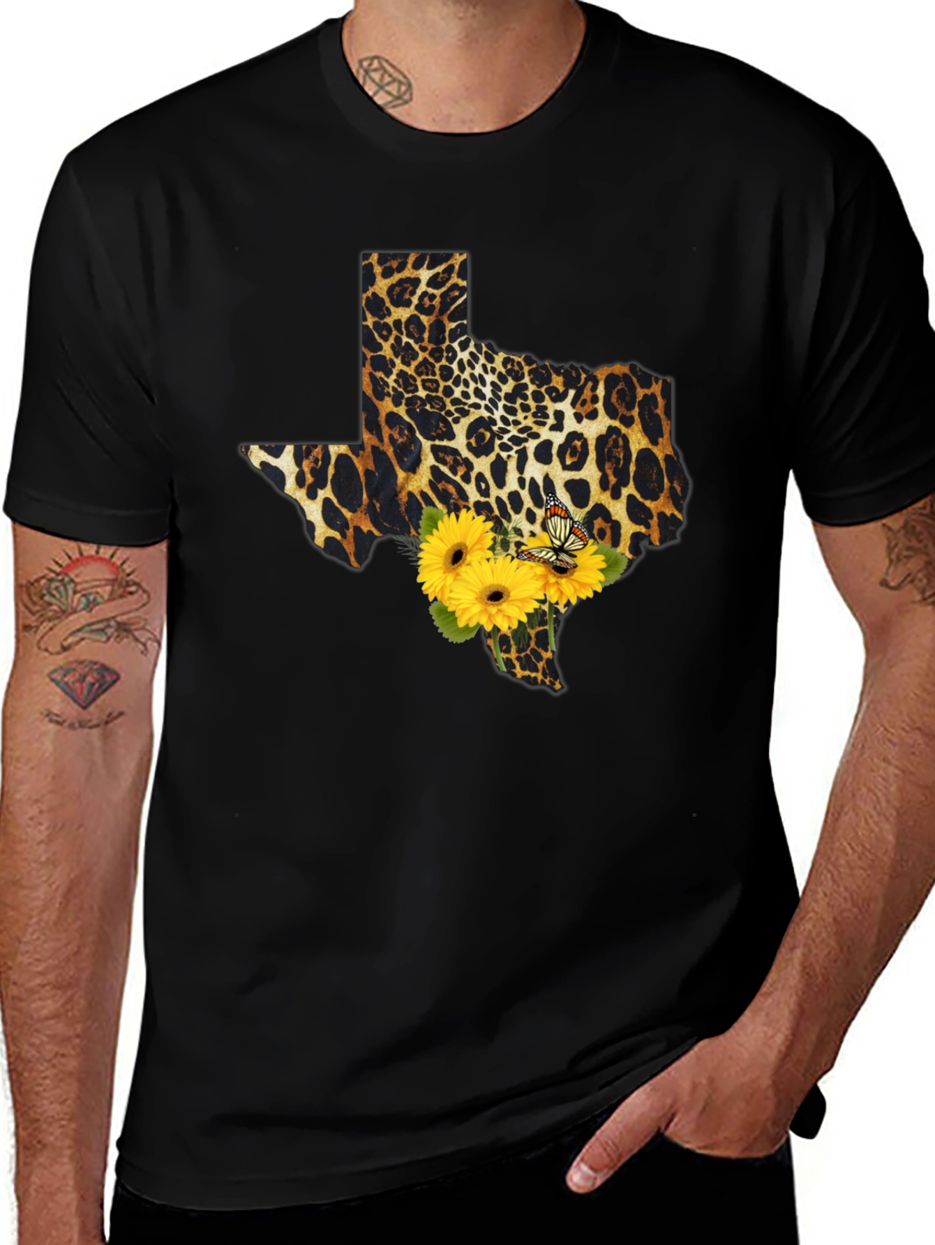 Variant 23 of Texas Leopard Print Sunflower Tee