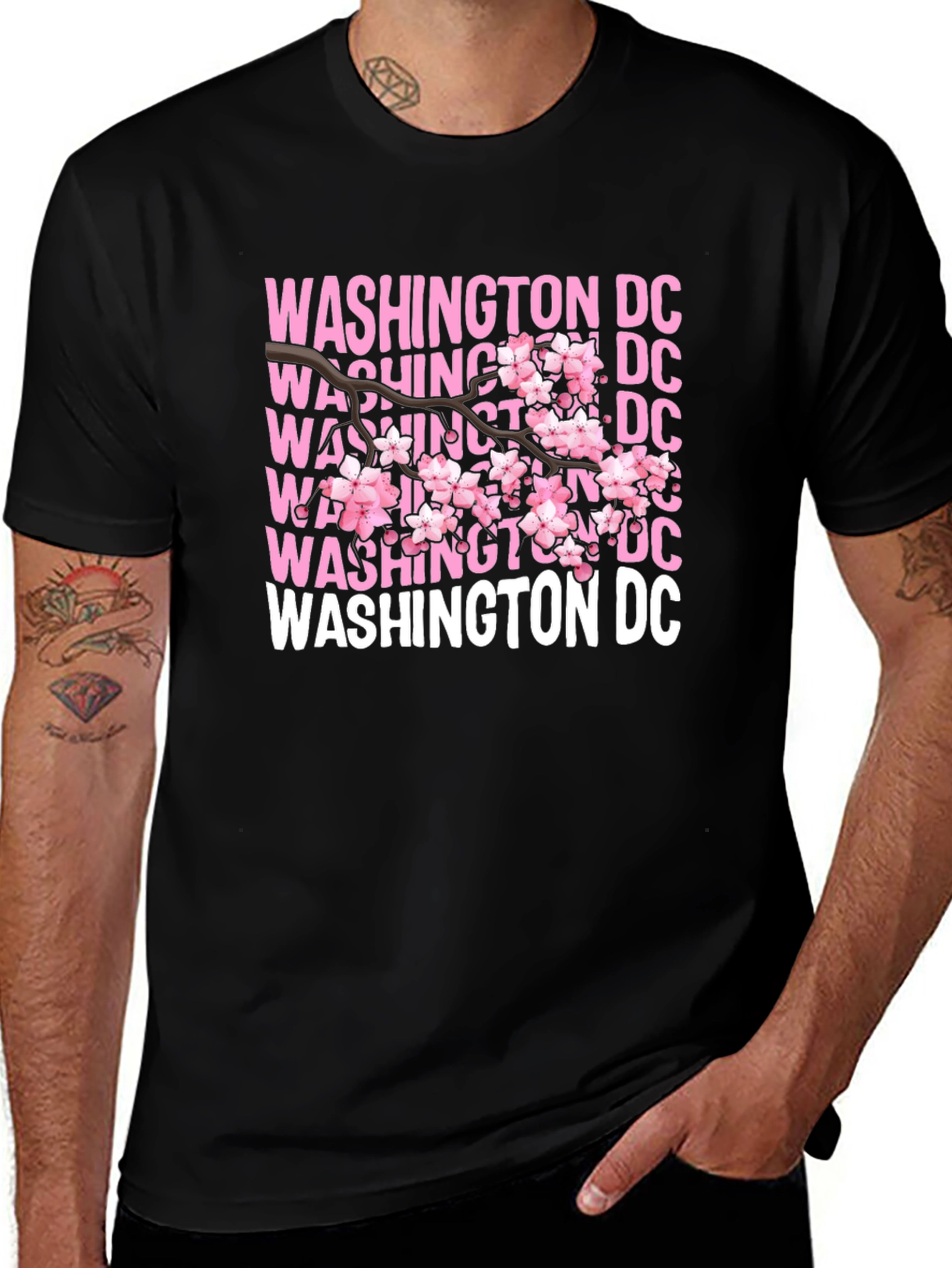 Washington DC Cherry Blossom Graphic T-Shirt