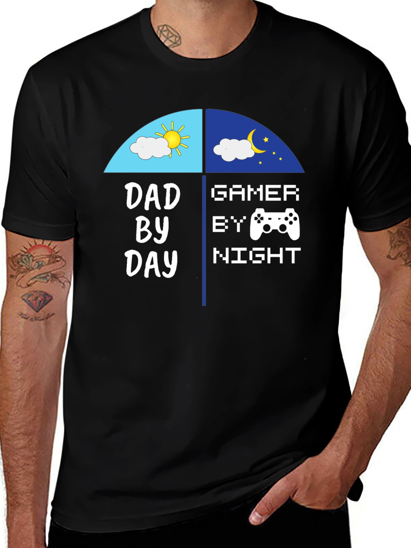 Variant 28 of Dad By Day Gamer By Night Graphic Tee