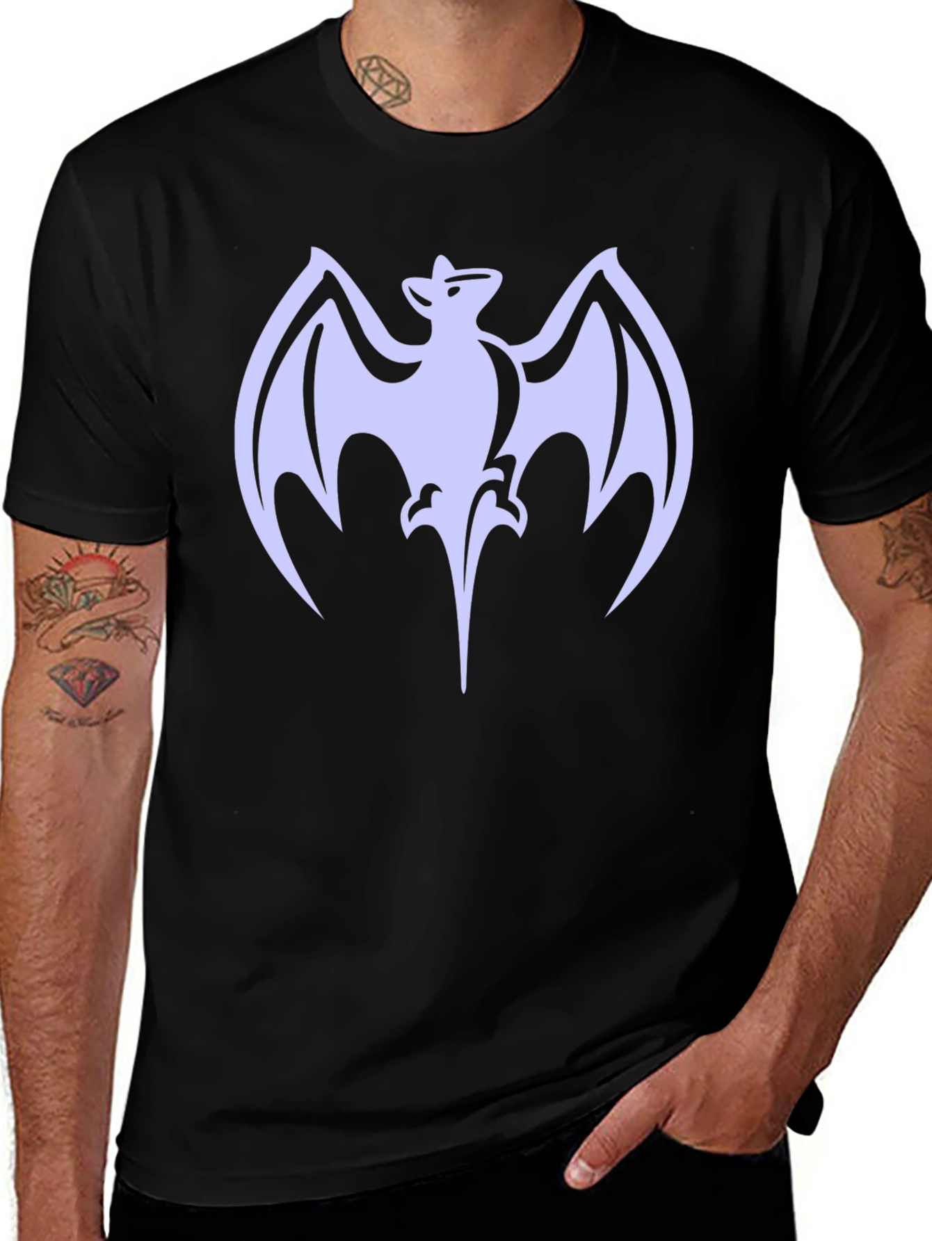 Variant 12 of Bat Graphic Black T-Shirt - Unique Design