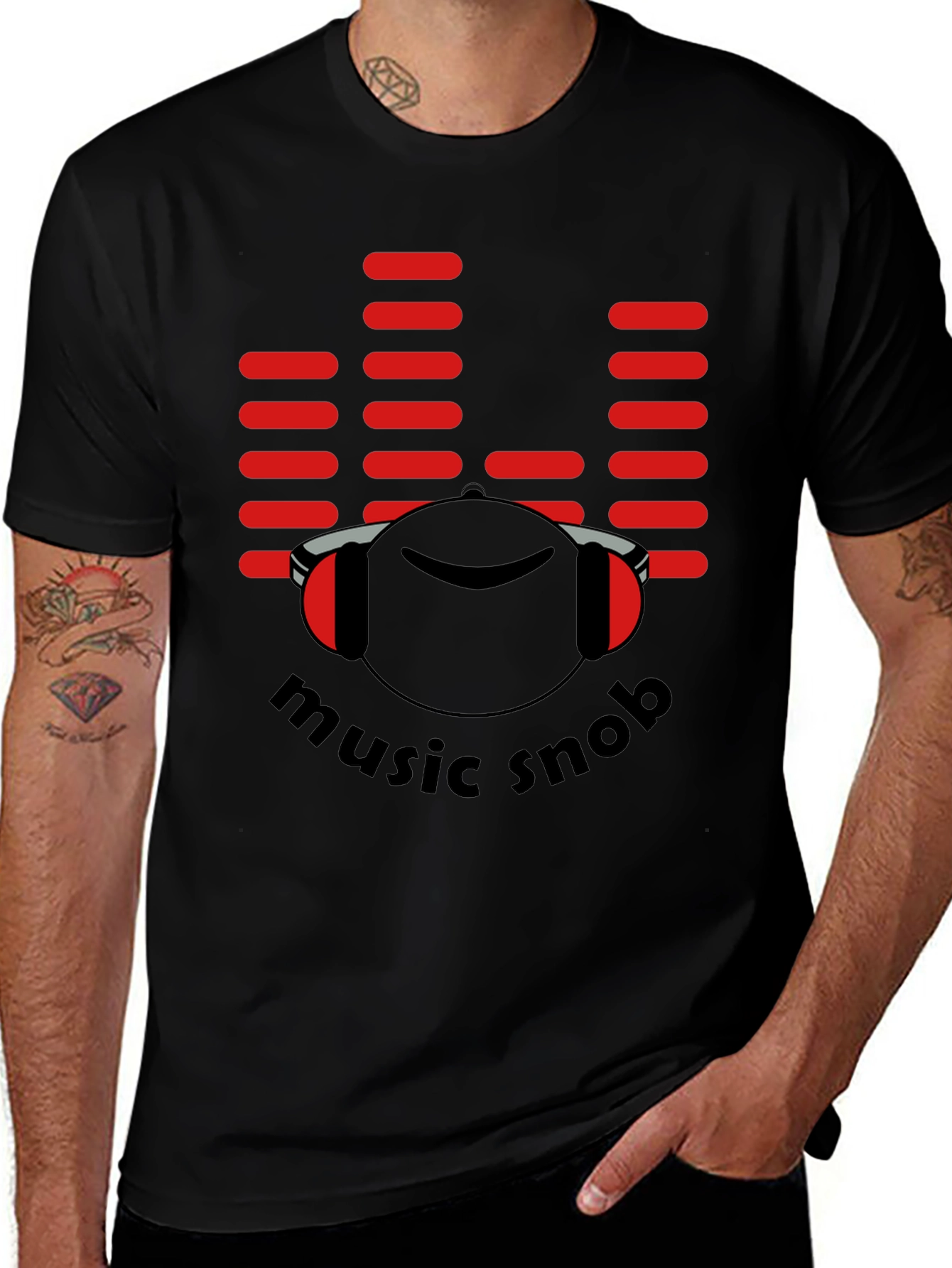 Music Snob Graphic Tee - Black T-Shirt