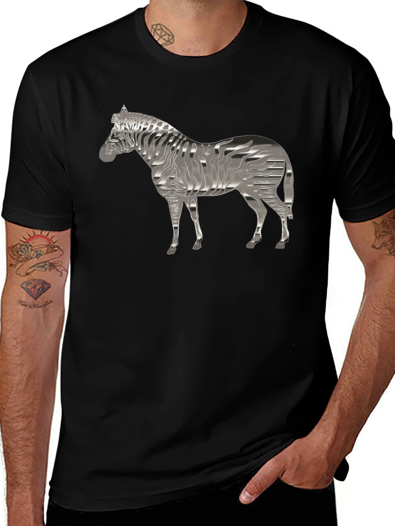 Variant 7 of Zebra Print Graphic Tee - Modern Style