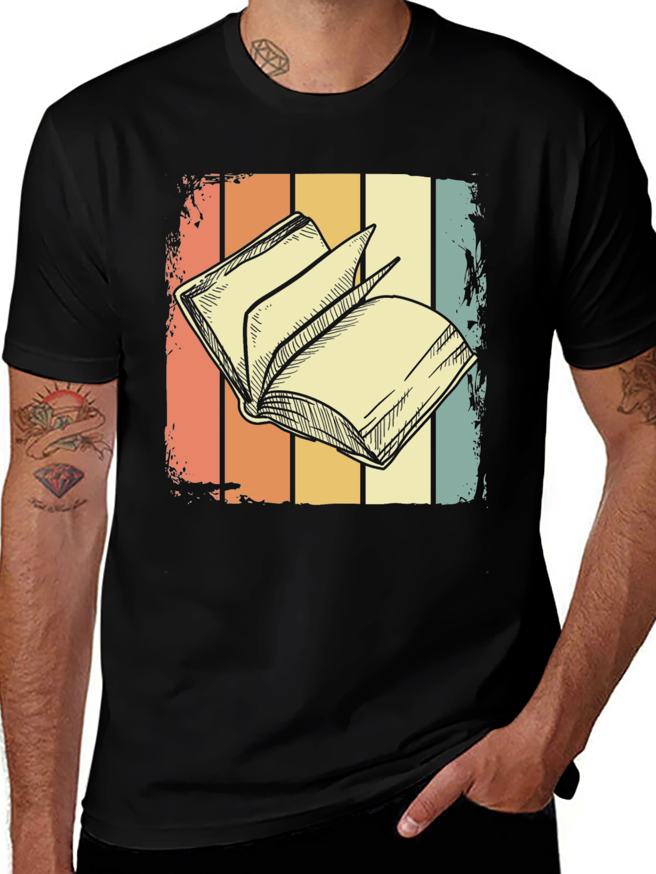 Variant 13 of Retro Book Lover T-Shirt - Stylish Reading Design