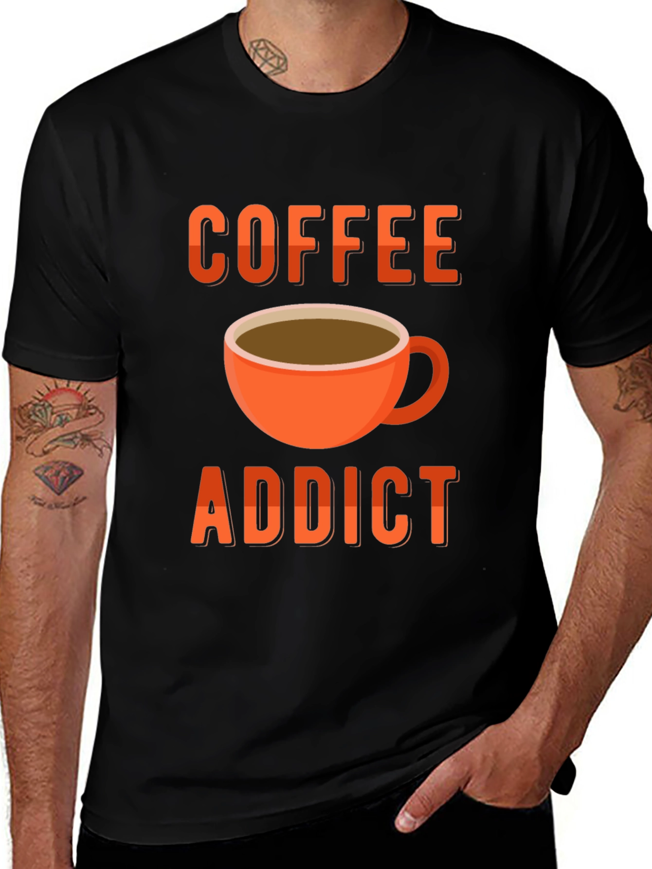 Variant 16 of Coffee Addict T-Shirt - Black Graphic Tee
