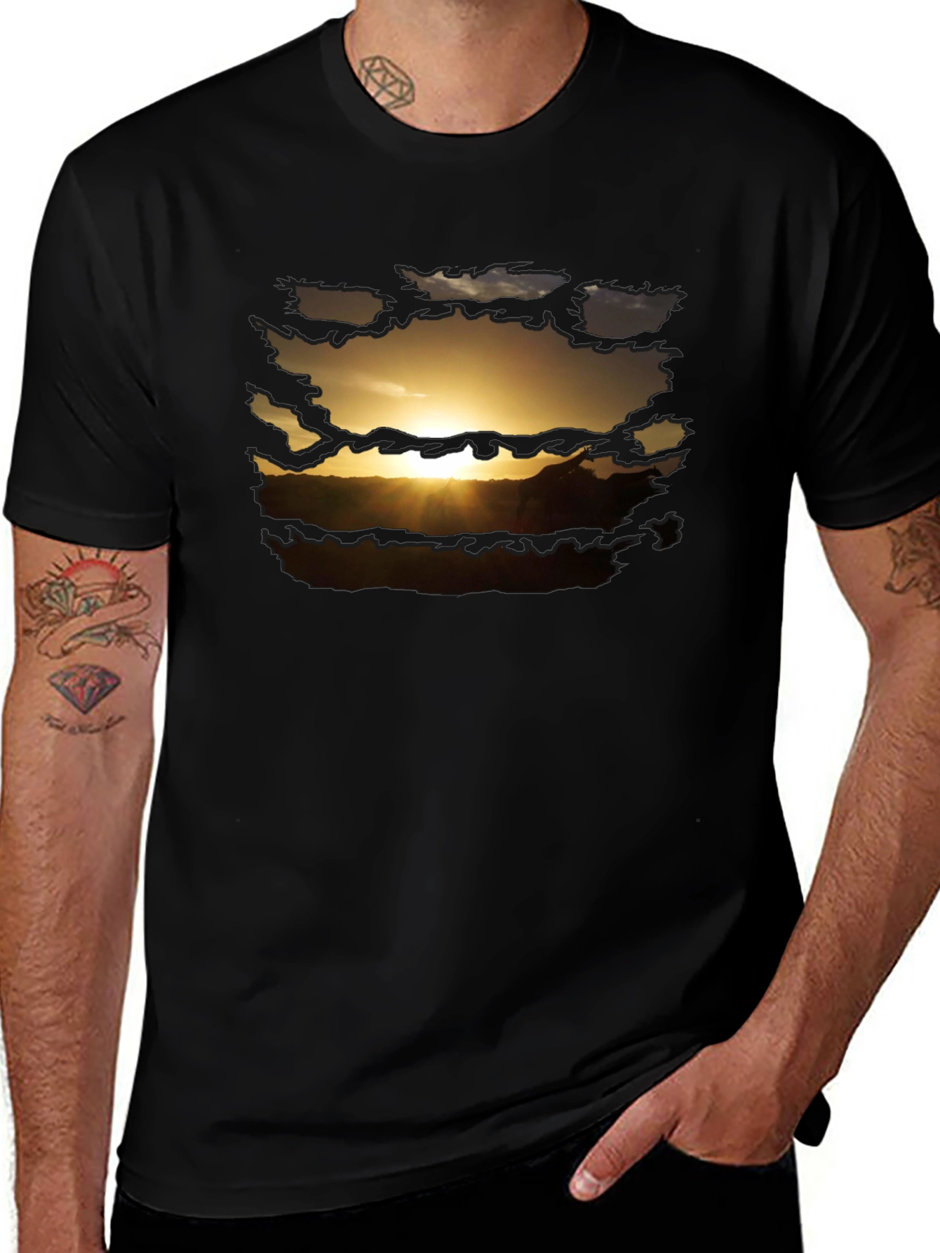 Variant 13 of Sunset Graphic Print Men's T-Shirt