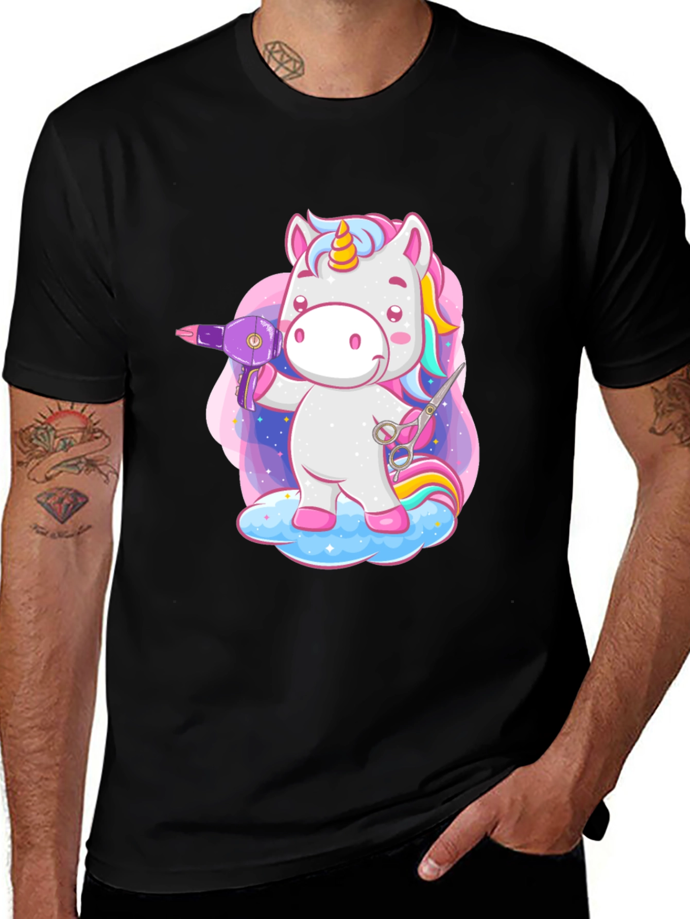 Variant 9 of Unicorn Hair Stylist Graphic T-Shirt