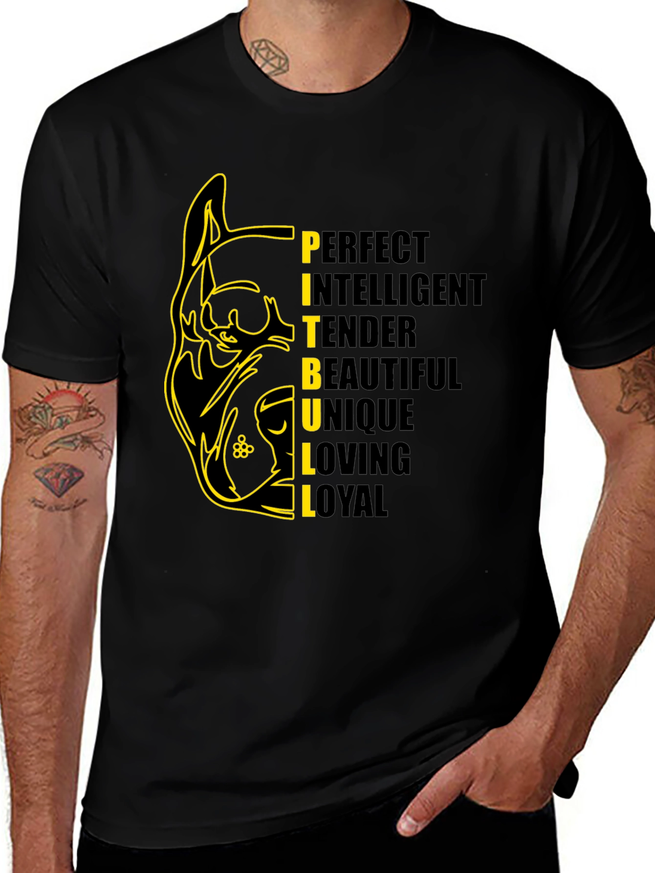 Pitbull Dog Breed T-Shirt - Perfect, Intelligent, Loyal