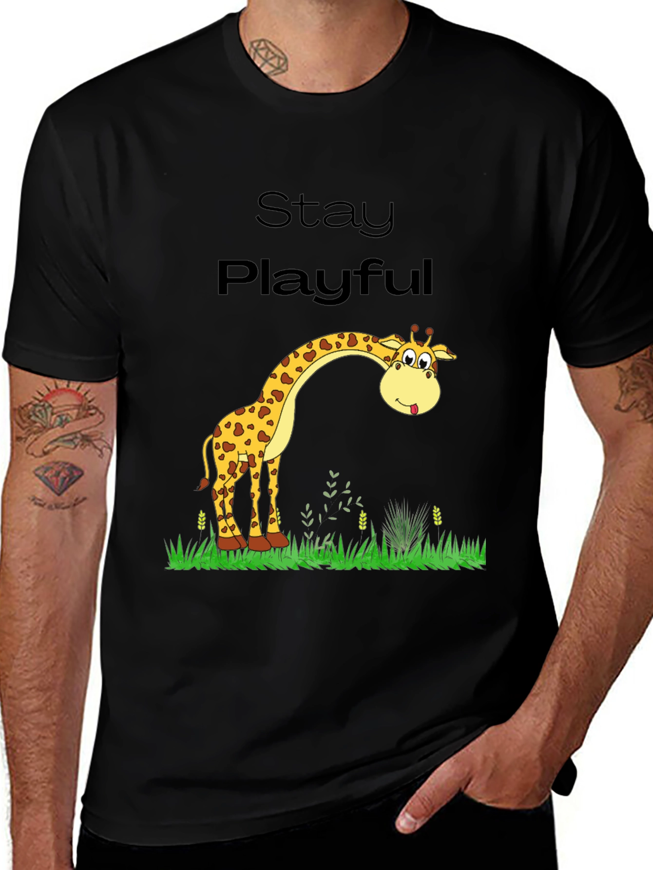 Variant 21 of Stay Playful Giraffe Graphic Tee