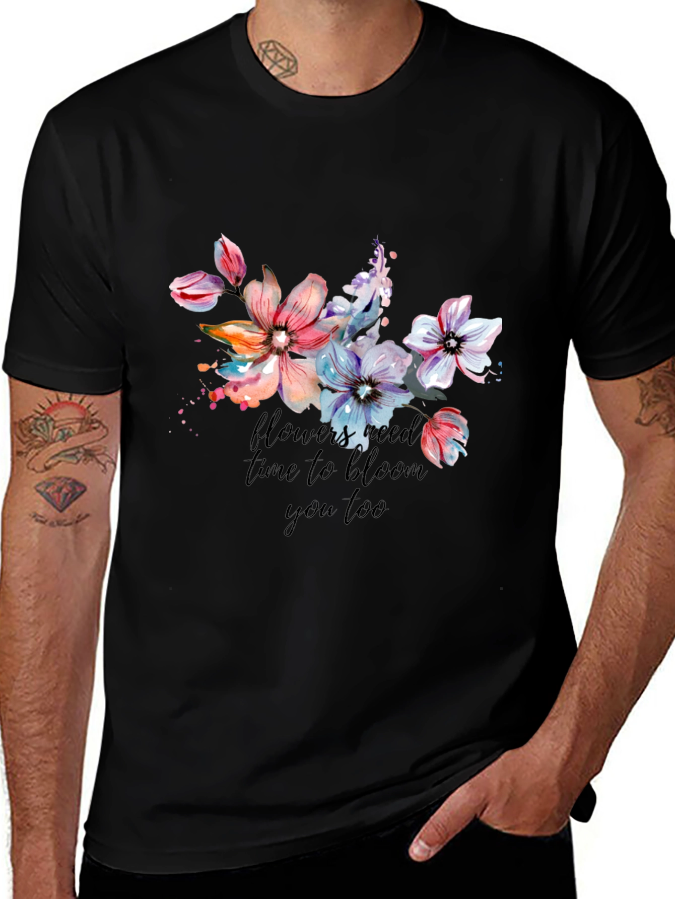 Variant 8 of Floral Bloom Black Tee