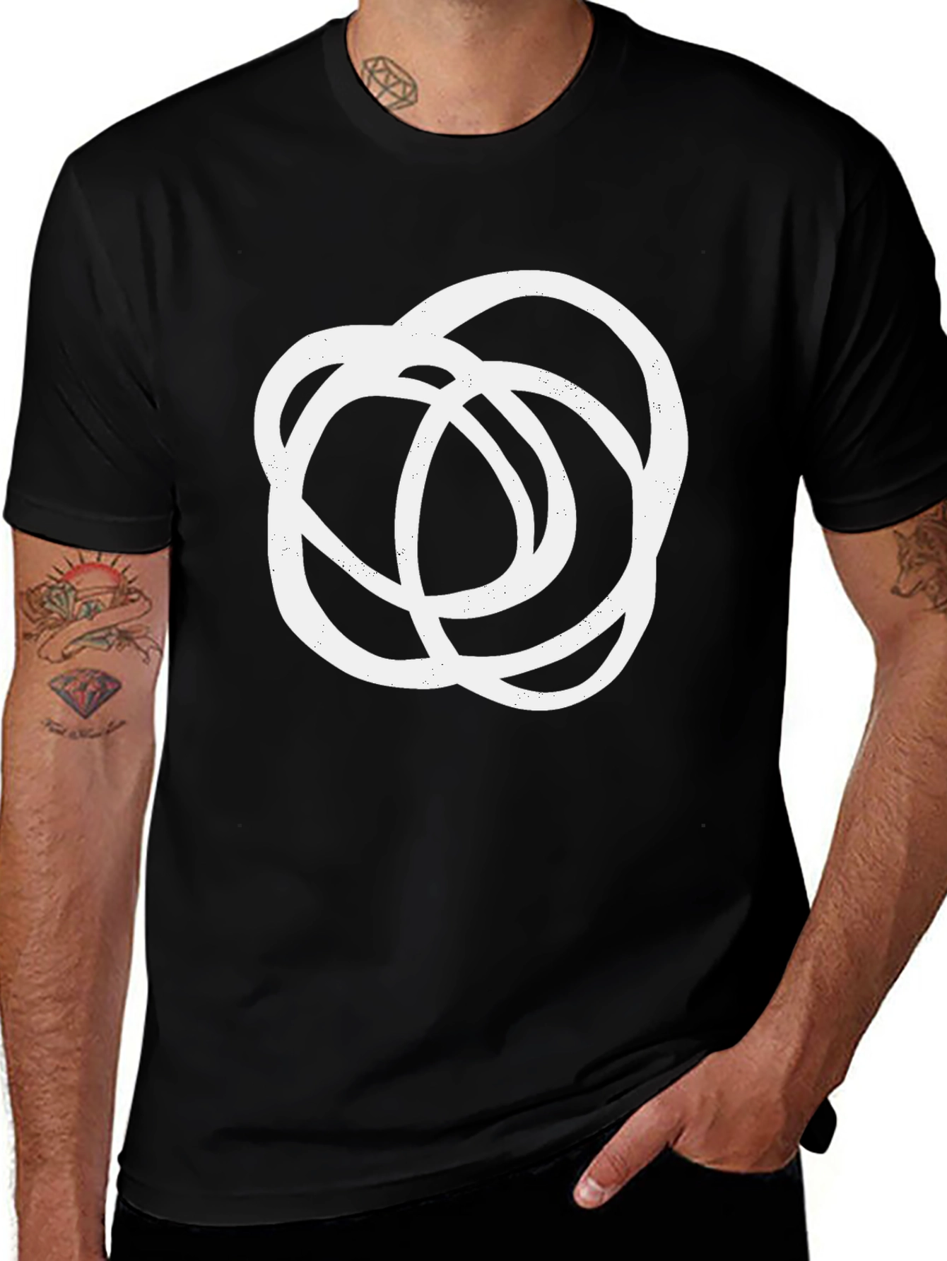 Variant 17 of Abstract Circle Graphic Tee - Modern Black T-Shirt